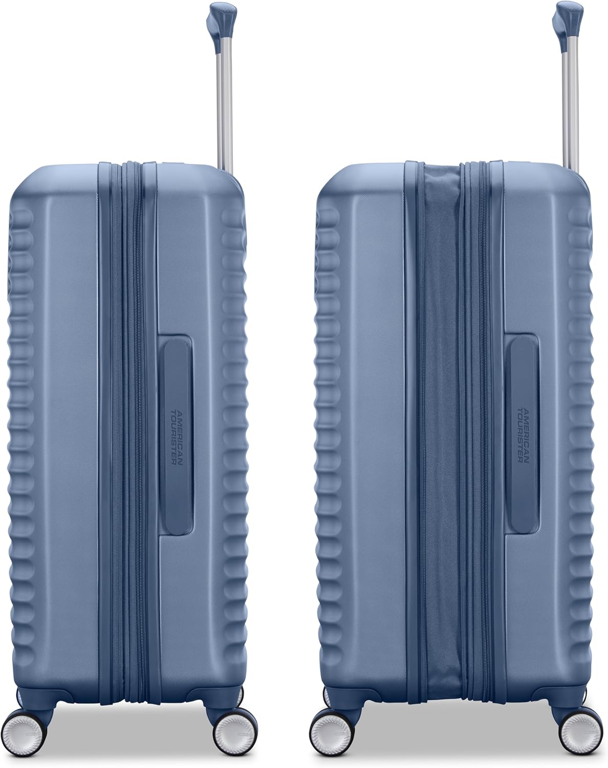 American Tourister Stratum 3.0 Large 28-Inch Spinner, Airline Approved, Durable Hardside Luggage, Expands 1.5", RightHeight™ Adjustable Handle, Elemental Blue