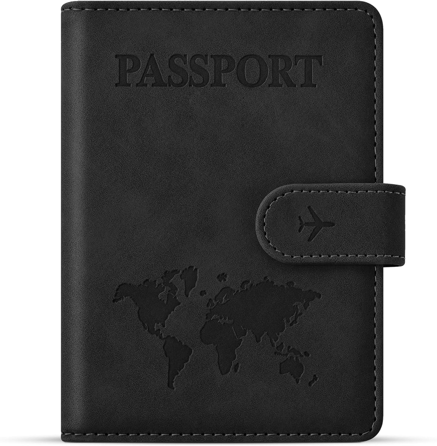 Passport Holder for Travel Essentials, Passport Wallet Cover Case for Travel Must Haves Accessories,Passport Book Holders for Women and Men BLACK (BLACK)
