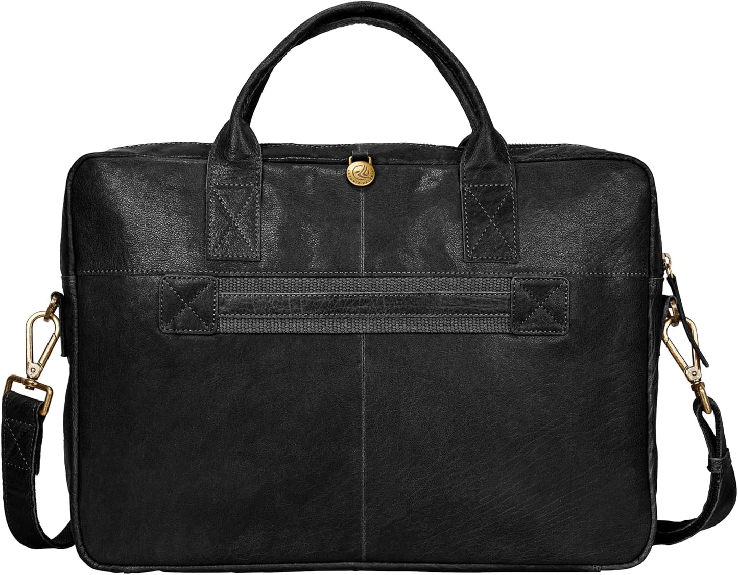ANTONIO VALERIA Andy Washed Leather Laptop Messenger Bag for Men