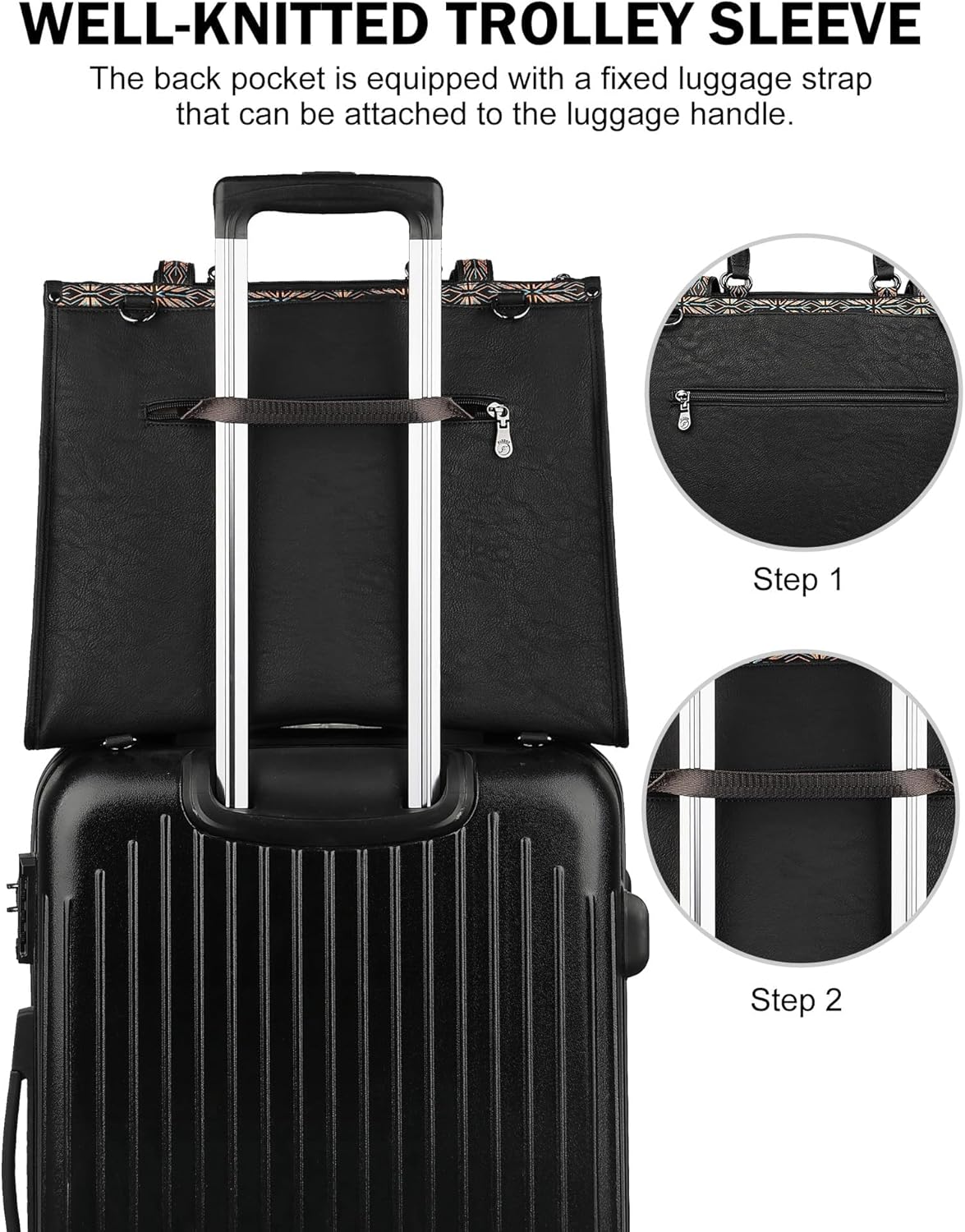 FADEON Laptop Bag for Women Designer PU Leather Large Tote Bags Backpack Purses with 15.6 Laptop Compartment Shoulder Handbag
