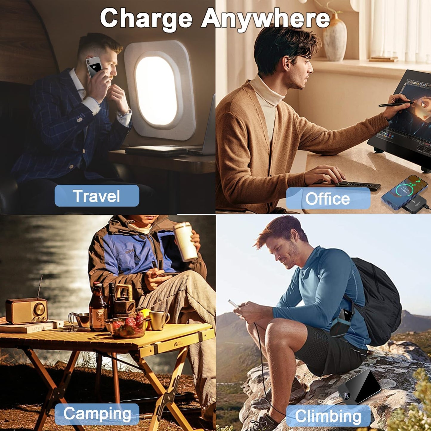 Magnetic Portable Charger, Power Bank 10000mAh with PD 20w Fast Charging, USB C in&Out Battery Pack, Compatible with Mag-Safe for iPhone 13/14/15/16/17 Pro/Pro Max Series, Samsung, Android, and More