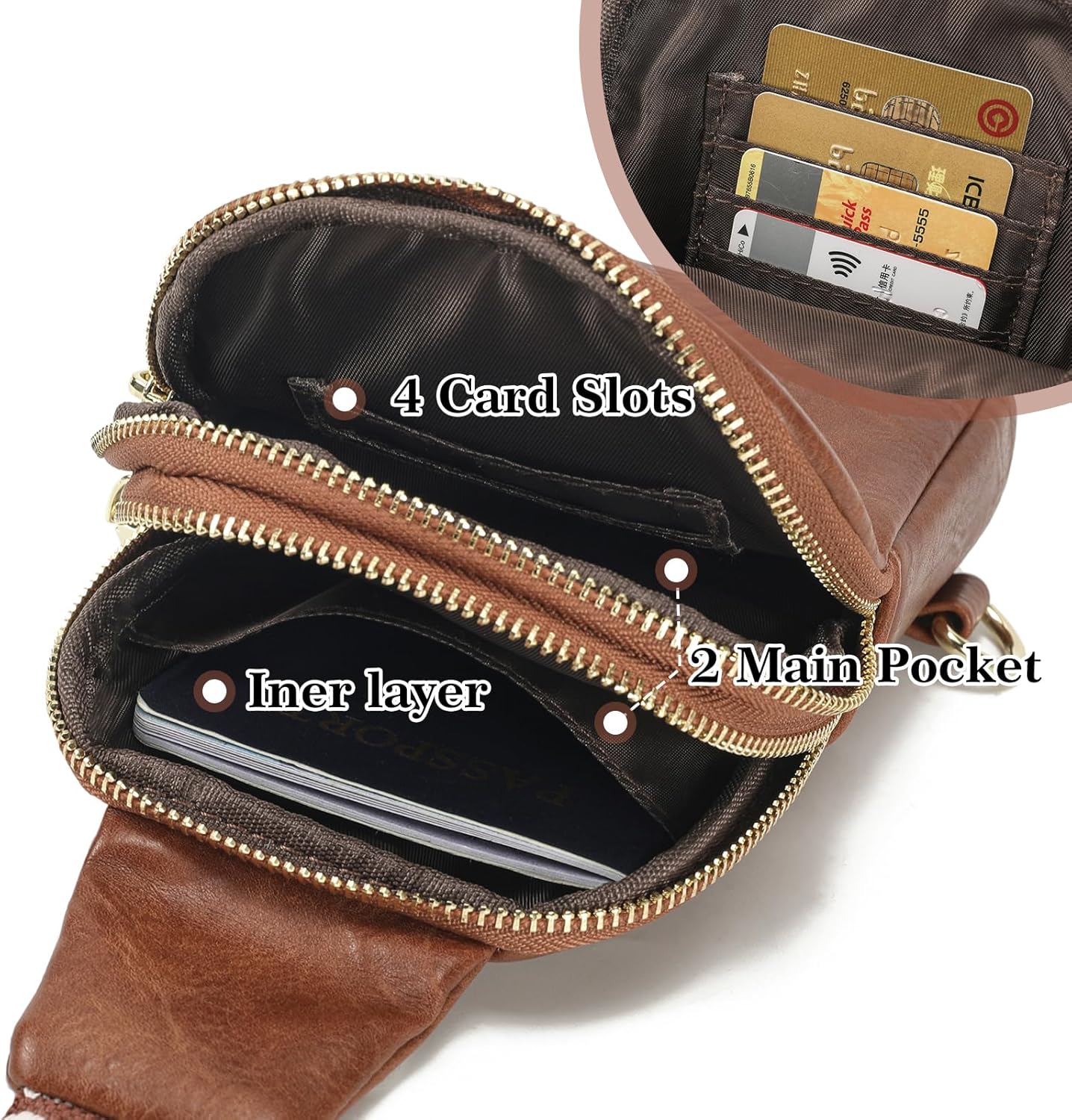 INICAT Travel Small Sling Bag Faux Leather Crossbody Bags Women Cross Body Bag Purses for Woman