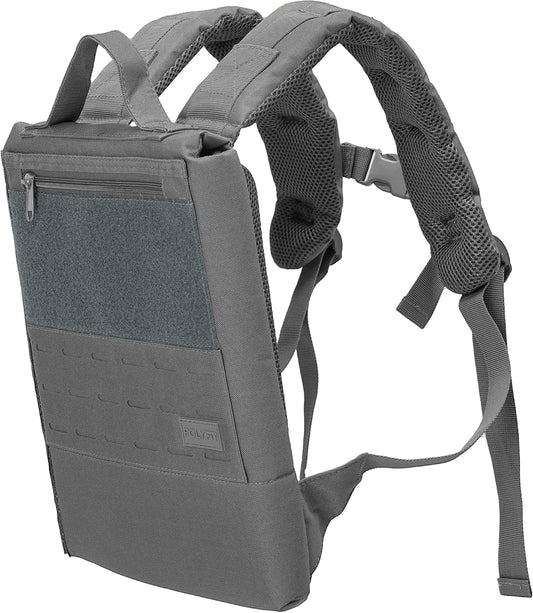 Polyfit Rucking Backpack 2.0 - Weighted Ruck Pack for Weight Plates - Patent Pending Side-Loading Rucksack for Walking, Running, Rucking, Strength and Endurance Training - Grey