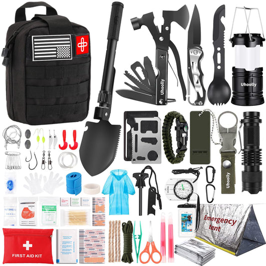 Survival Kit, Gifts for Men Women Teen Boys, 252 pcs Survival Gear and Equipment Mini First Aid Kit