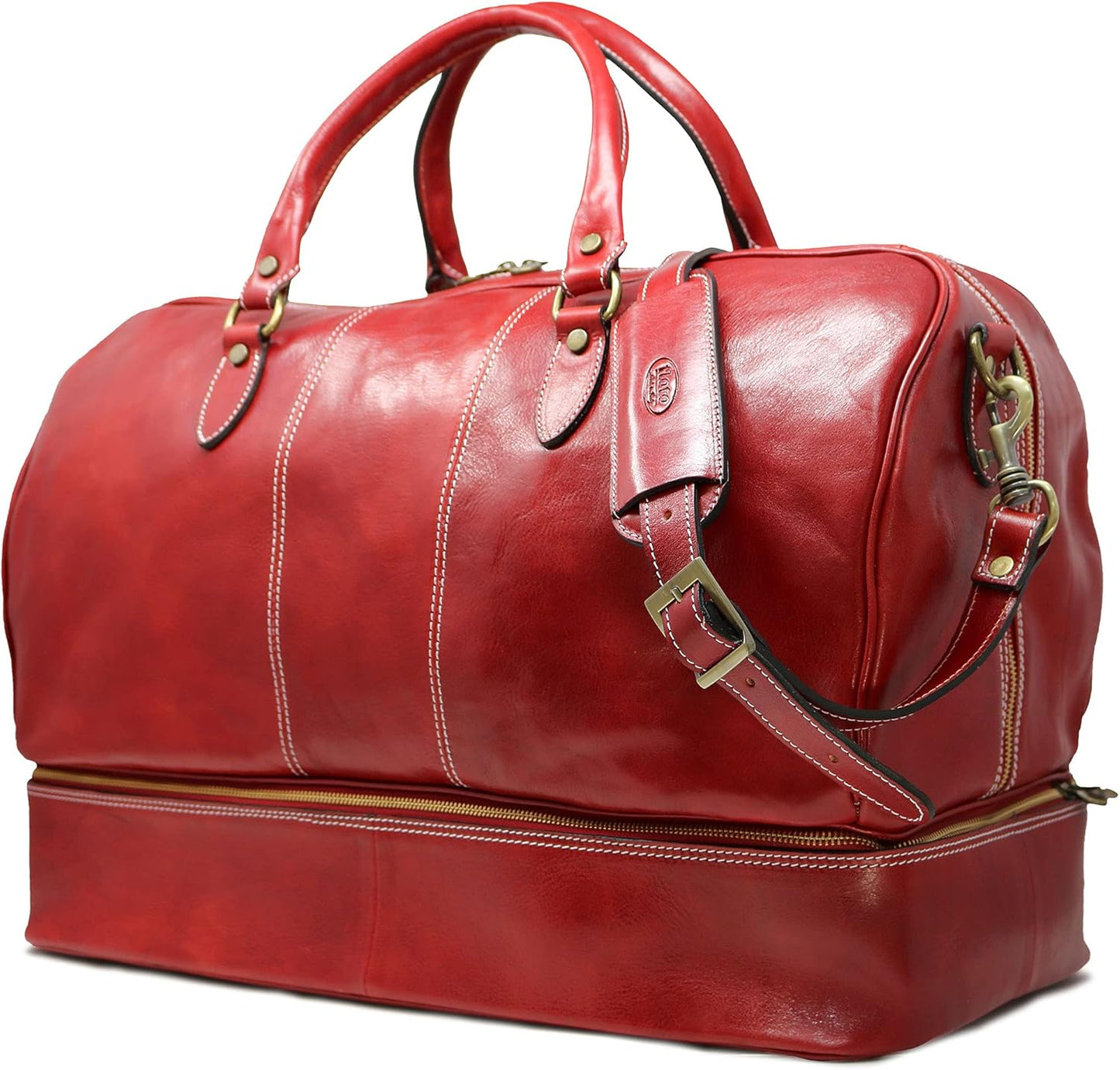 Venezia Traveler Leather Drop Bottom Duffle Bag
