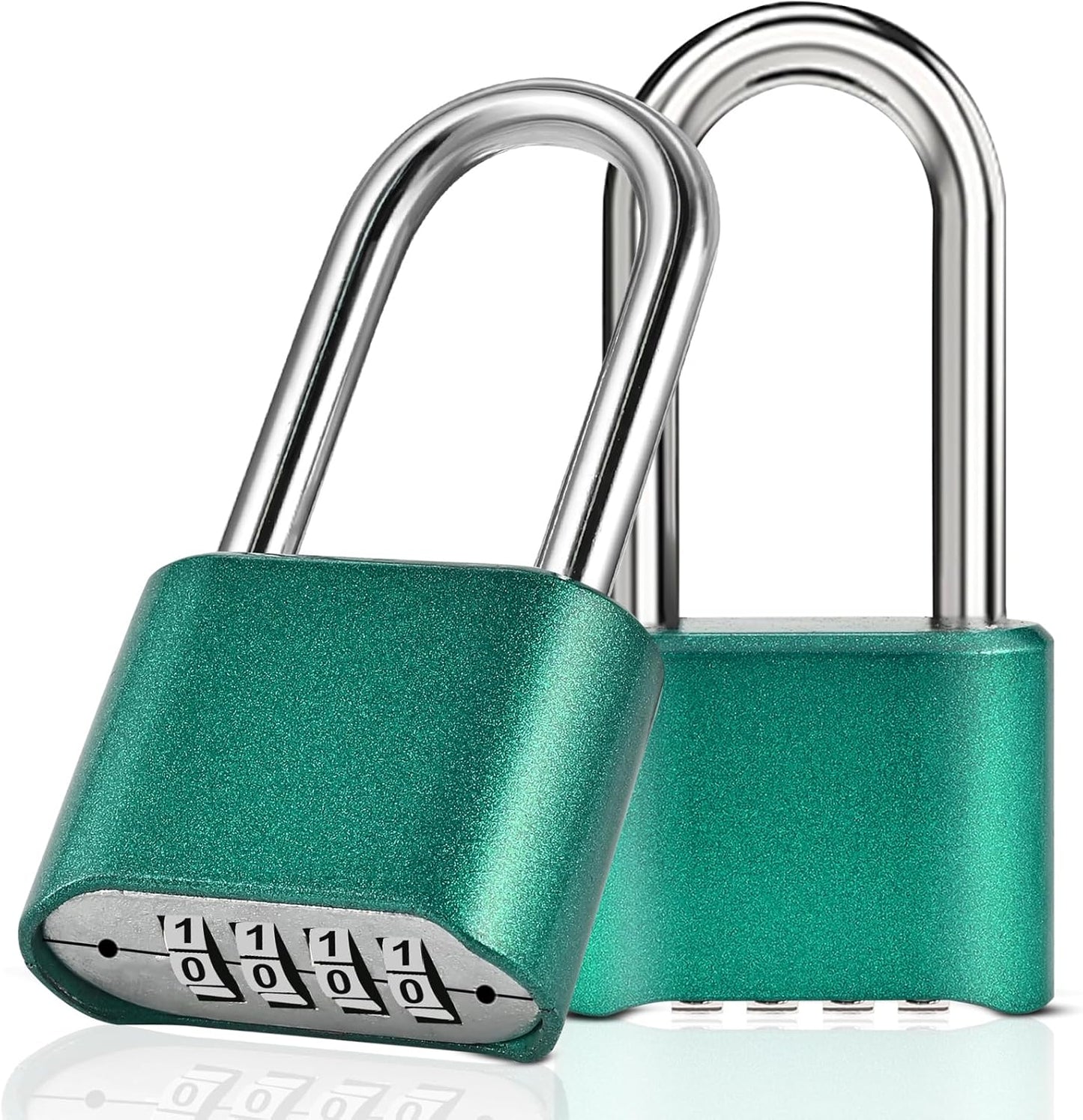 2pcs Combination Lock, 4-Digit Heavy Duty Combo Lock, Combination Padlock Outdoor Waterproof Gate