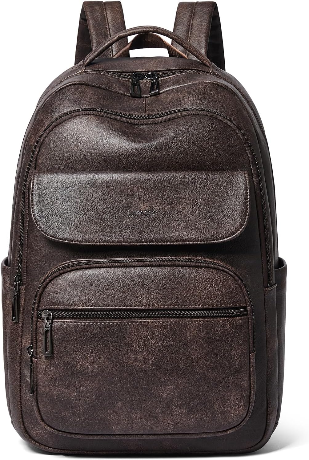 37L Backpack Purse for Women Men for Work Laptop Travel Back Pack Purses Vegan Leather Fashion College Daypack Coffee