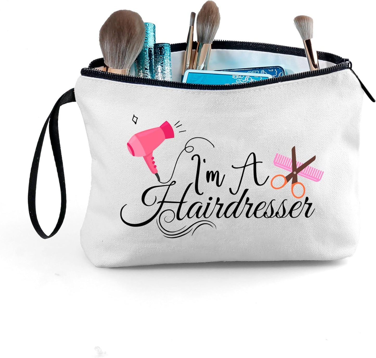SEAMOON Hairdresser Cosmetology Graduation Gifts for Women Female Friend Coworker Hair Salon Employee Hair Stylist Beautician Barber Gifts Unique Small Travel Cosmetic Makeup Bag