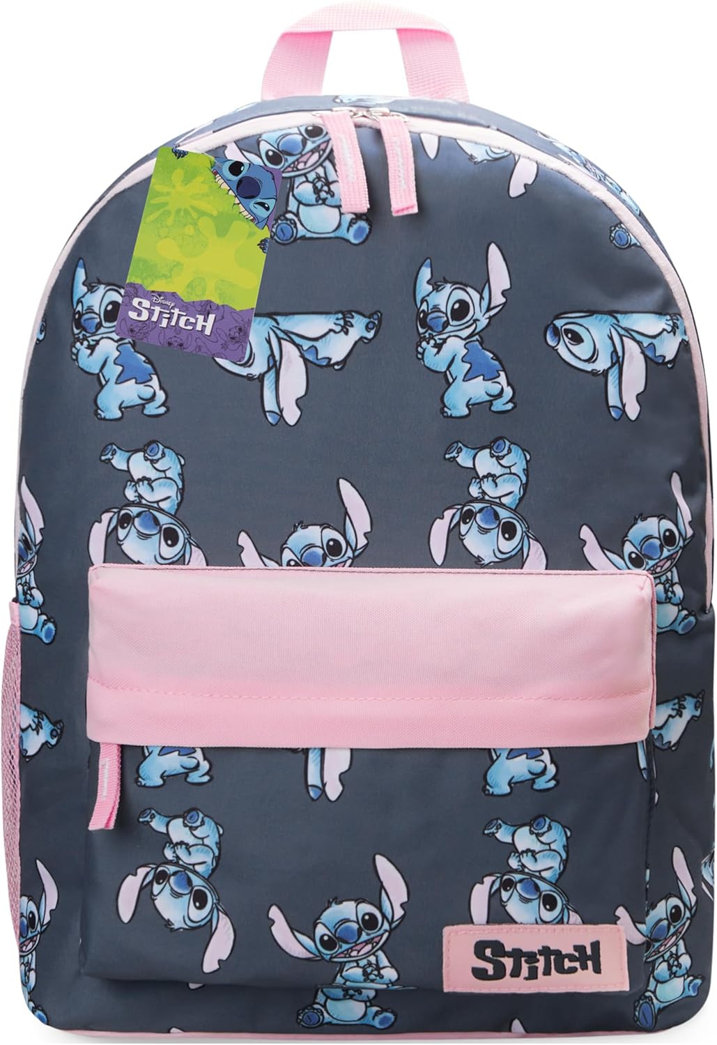 Disney Stitch Backpack for Girls Teens School Bag Kids Book Bag School Supplies Gifts (Navy/Pink)