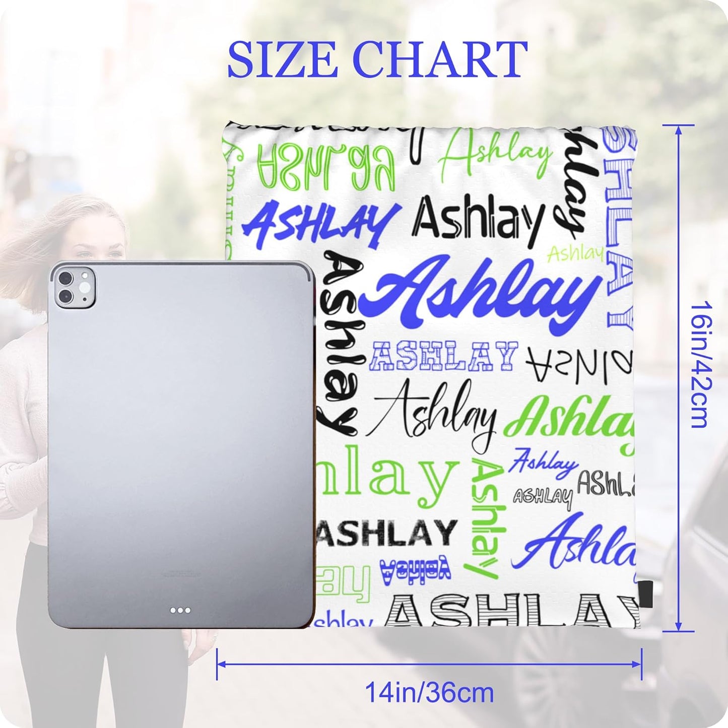 Personalized Drawstring Bag with Your Name Drawstring Backpack for Men Women Small Gym Beach Shopping Sport Yoga Bag (Custom Name-17)