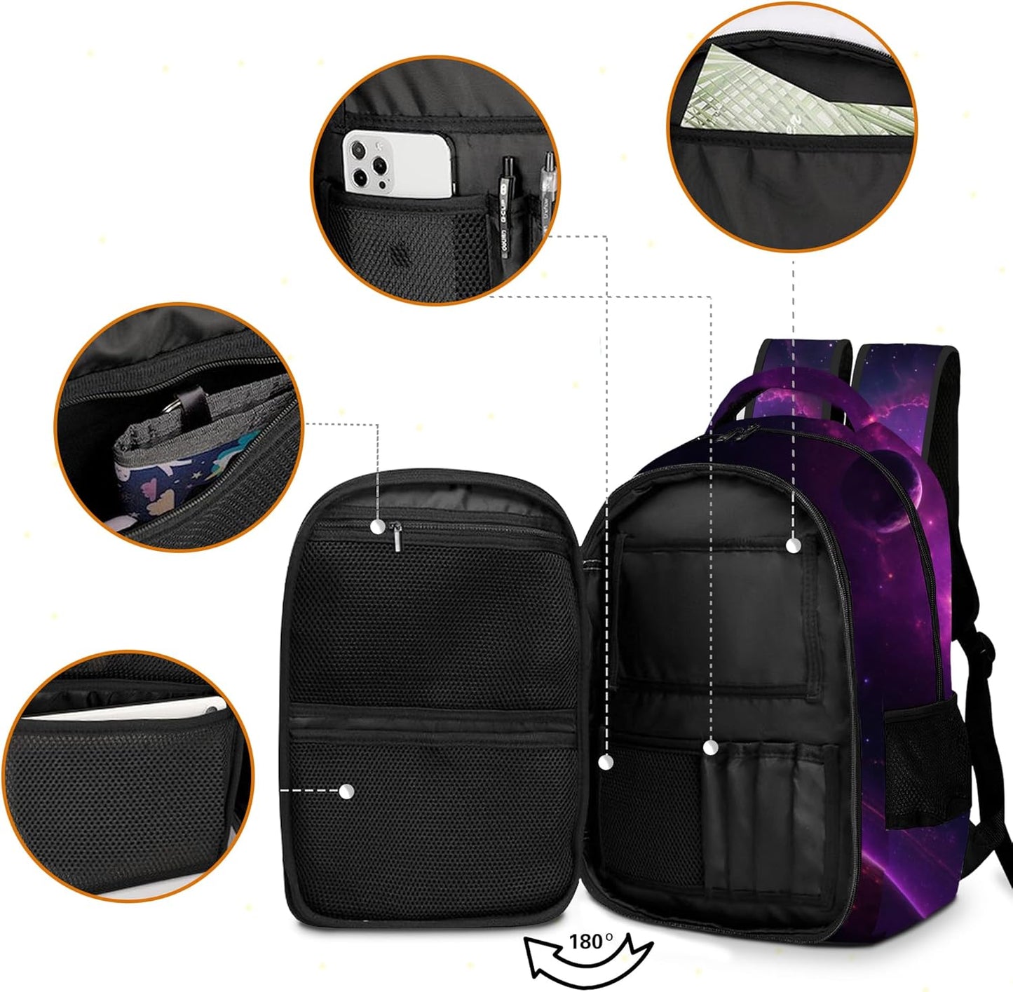 Game Backpack Set for Boys, Gaming Backpack 3 Pack, Boys Lunch Box, and Pencil Bag for Kids, 17"