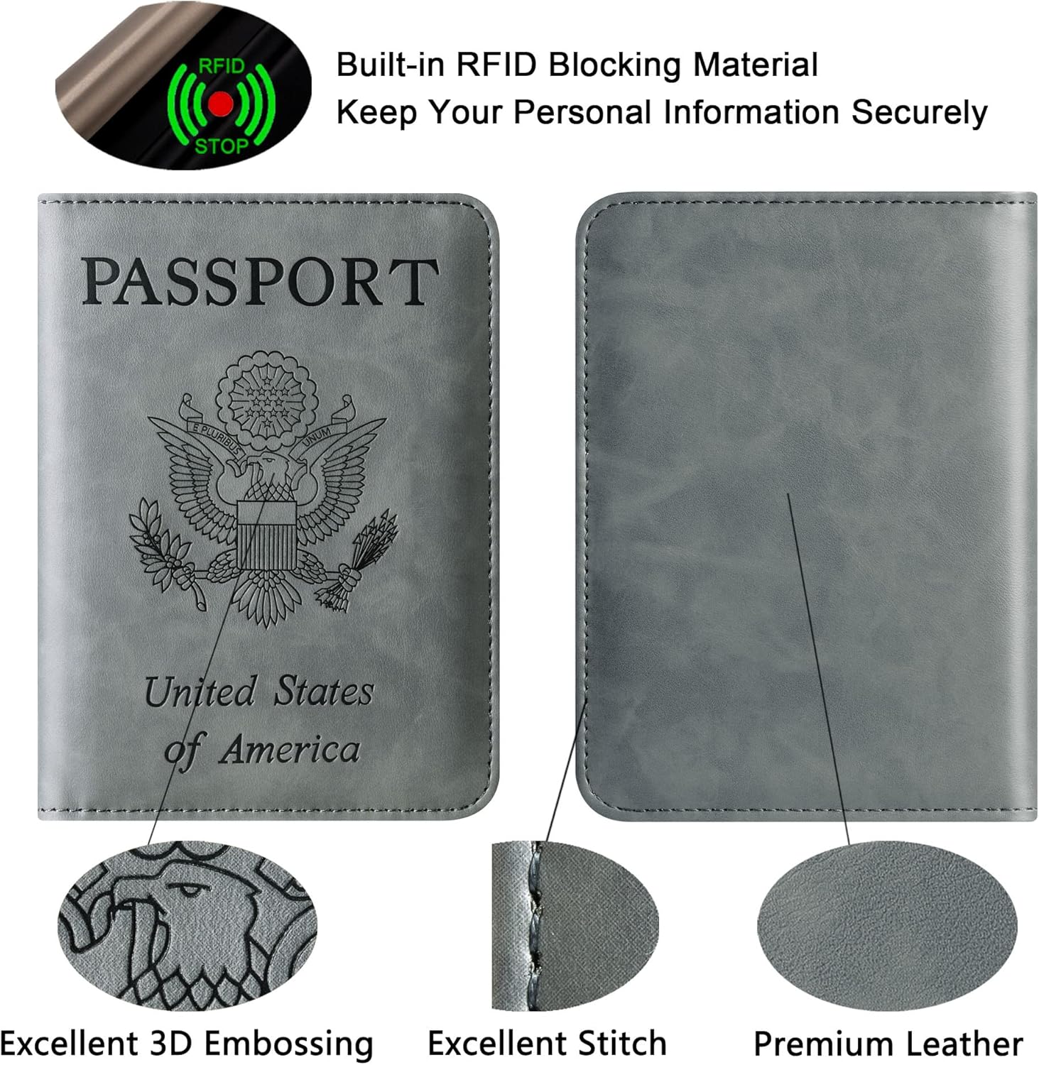 Passport Holder Cover Wallet Travel Essentials Leather Rfid Blocking Case Vacation Luggage Must