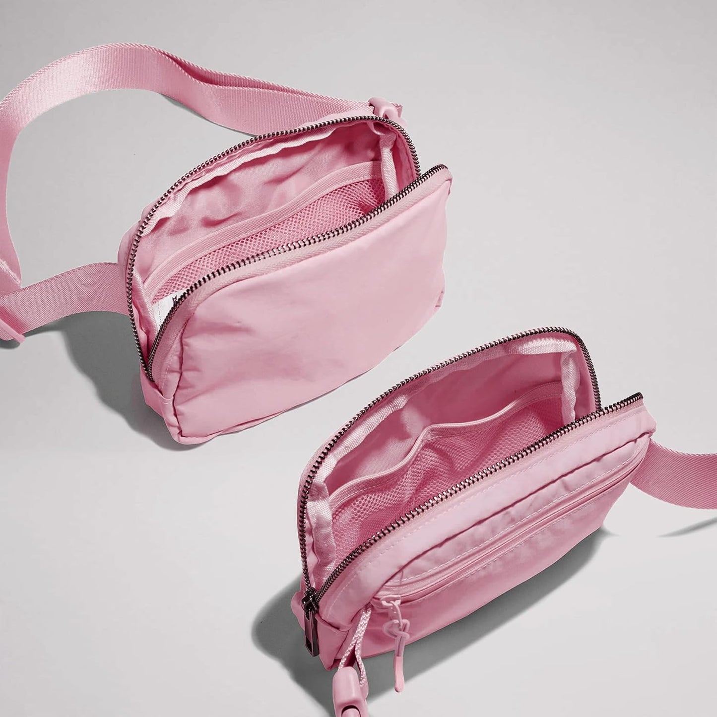 Fanny Pack Crossbody Bag Trendy Waterproof Small Sling Cross Body Purse for Women Men Fashion Waist Packs Mini Belt Pouch Chest Bum Hip Bag Lulu Dupes for Travel Vacation Running Pink