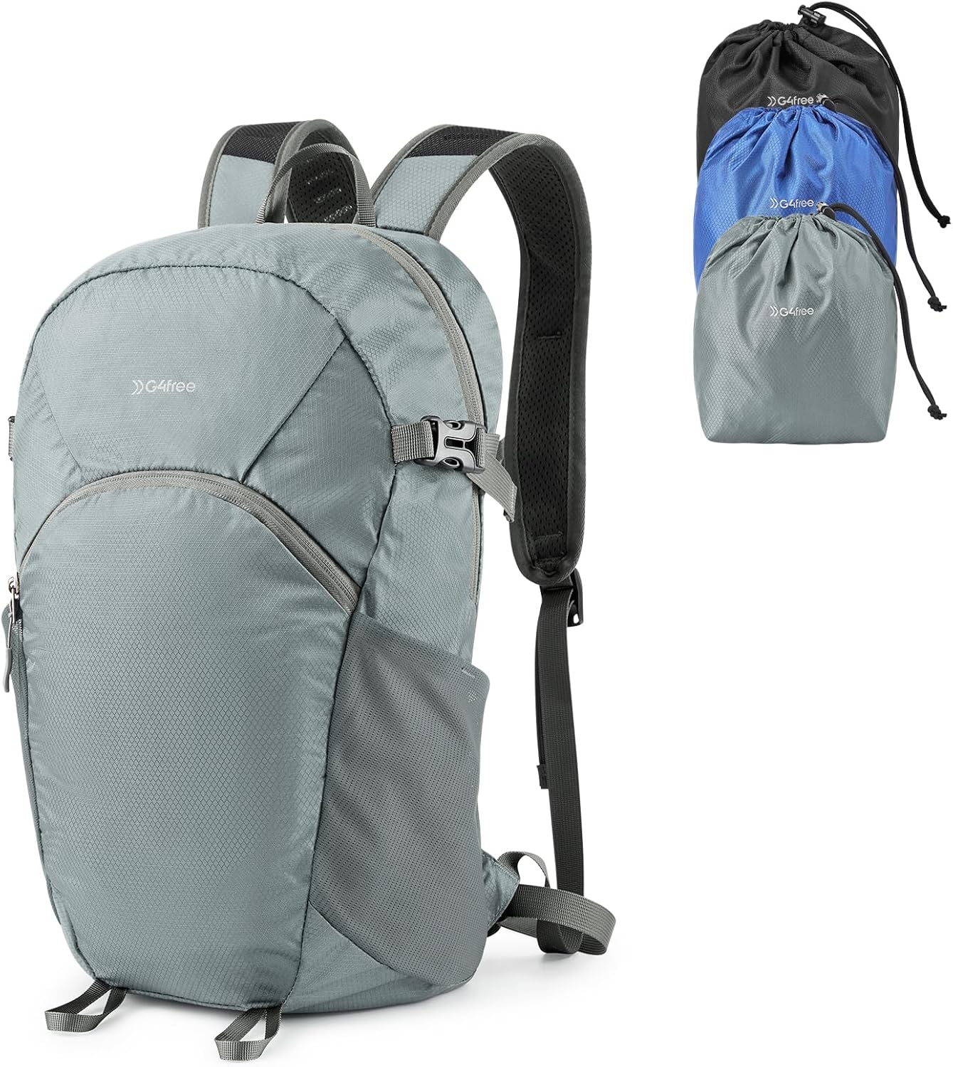 G4Free Hiking Backpack with Thickened Back Panel Packable 25L Lightweight Foldable Travel Daypack