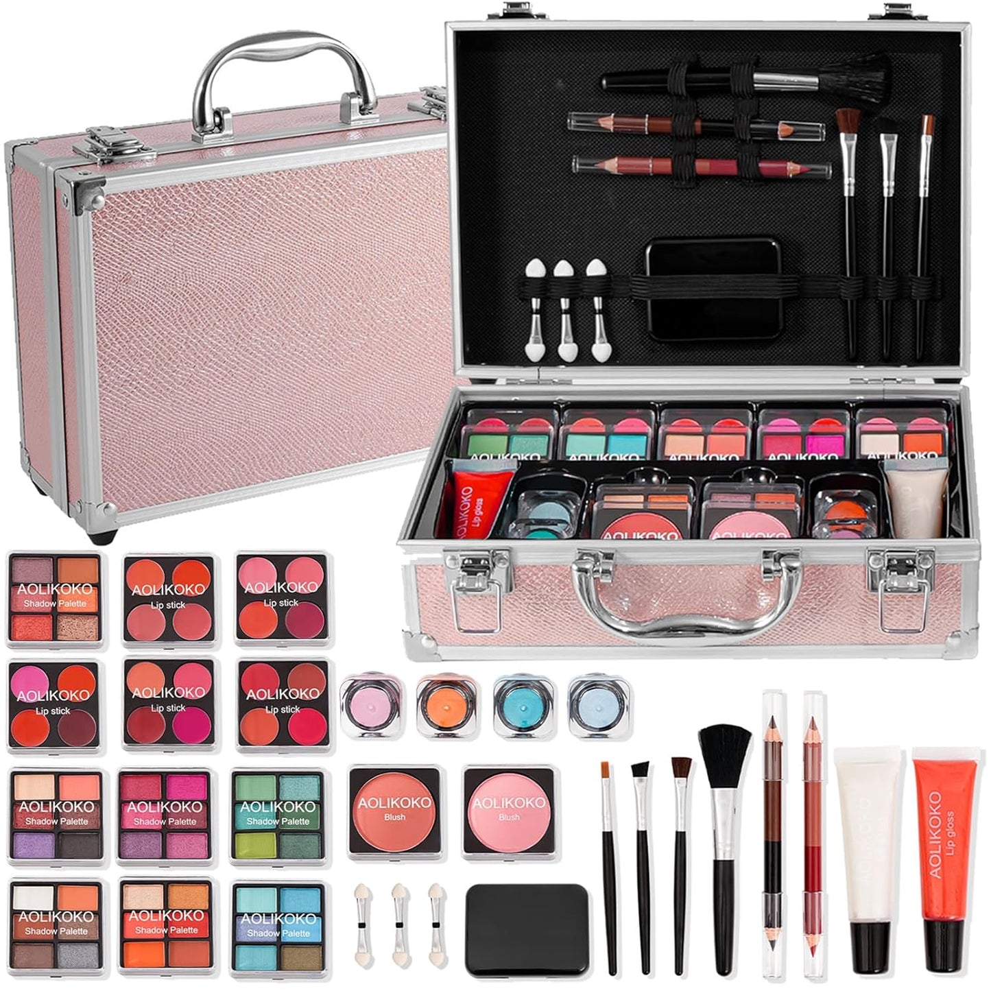 Makeup Kit for Teenager & Women Full Kit, All- In- One Makeup Set With The Cosmetic Train Case