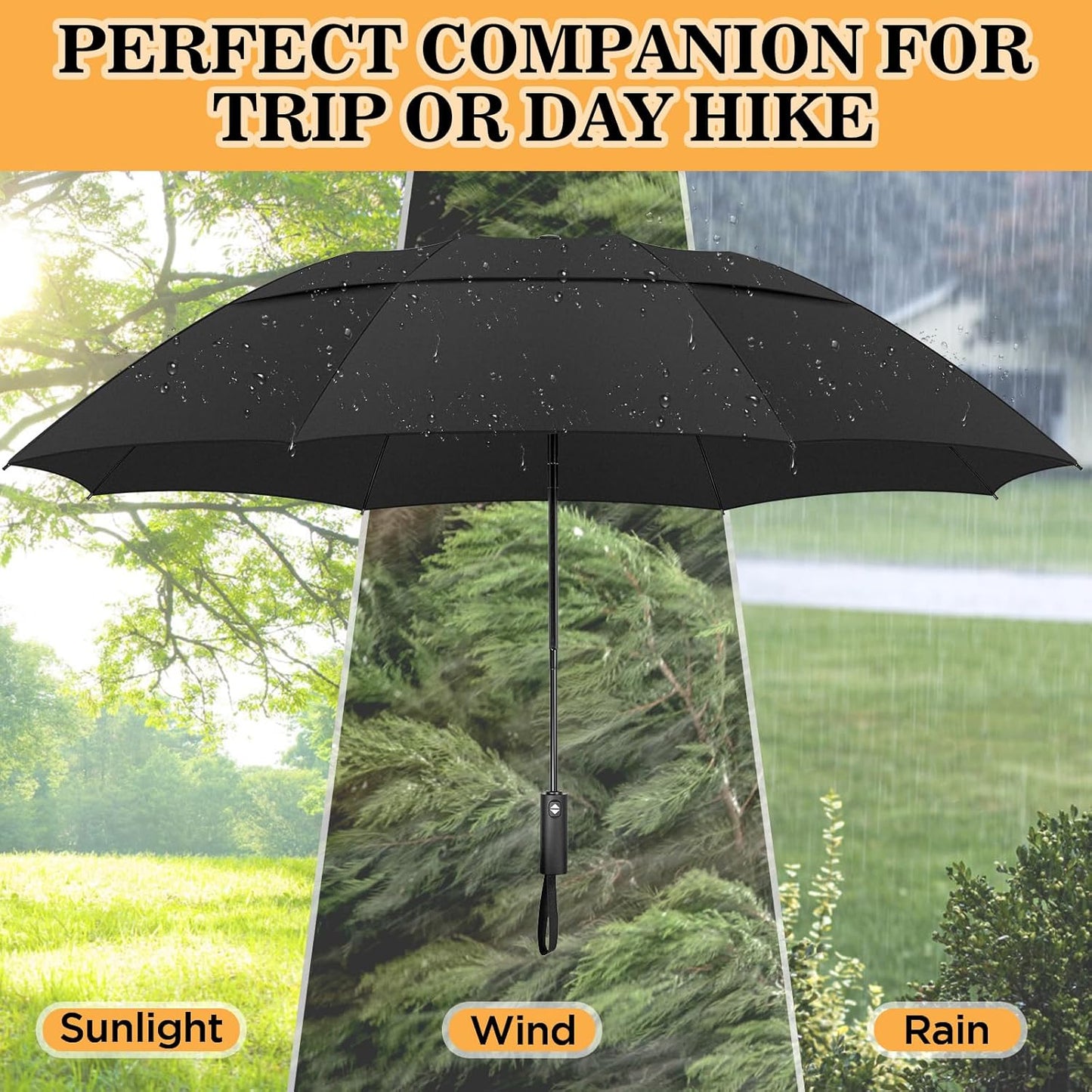 ZOMAKE Compact Golf Umbrella 42/54/62 Inch,Large Golf Umbrellas Windproof Automatic Open Portable Collapsible Travel Umbrella for Men Women