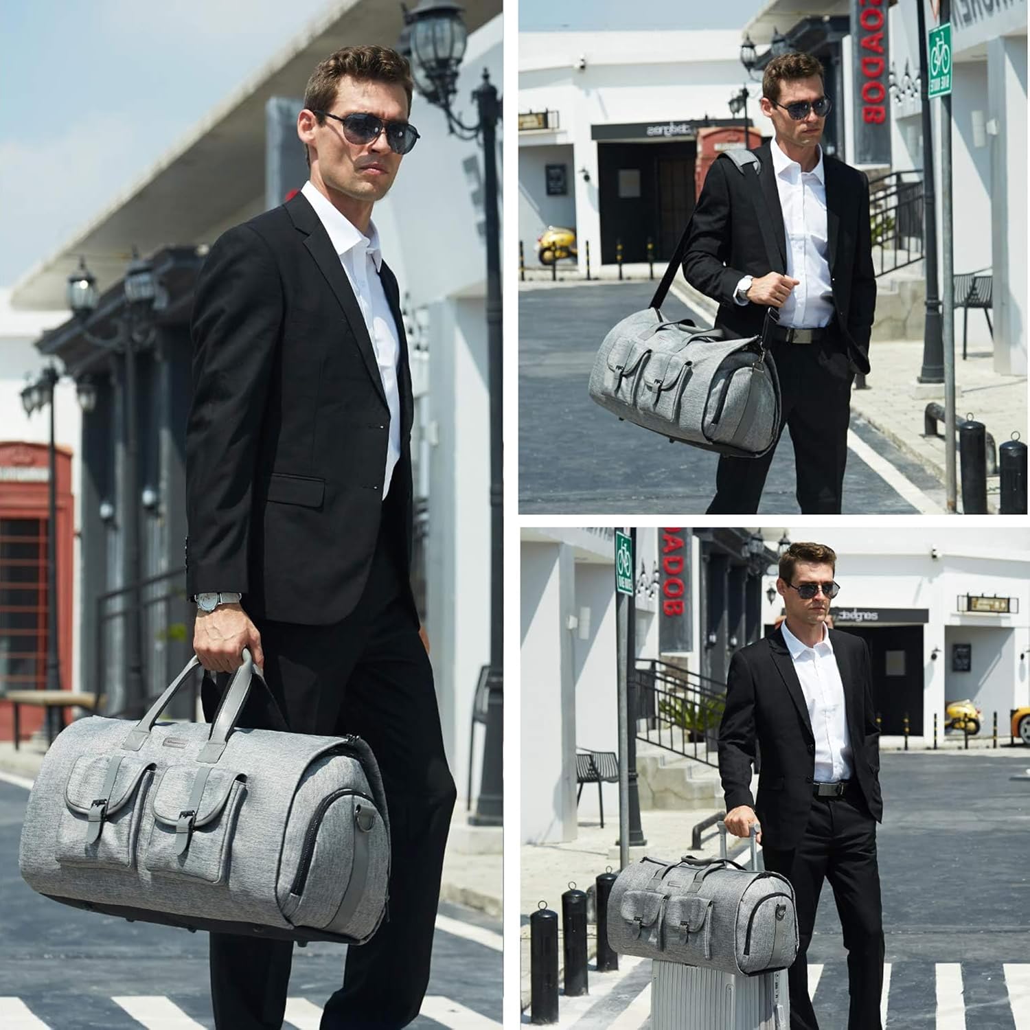 UNIQUEBELLA Convertible Garment Bag for Travel Carry on Garment Duffel Suit Bag with Shoe