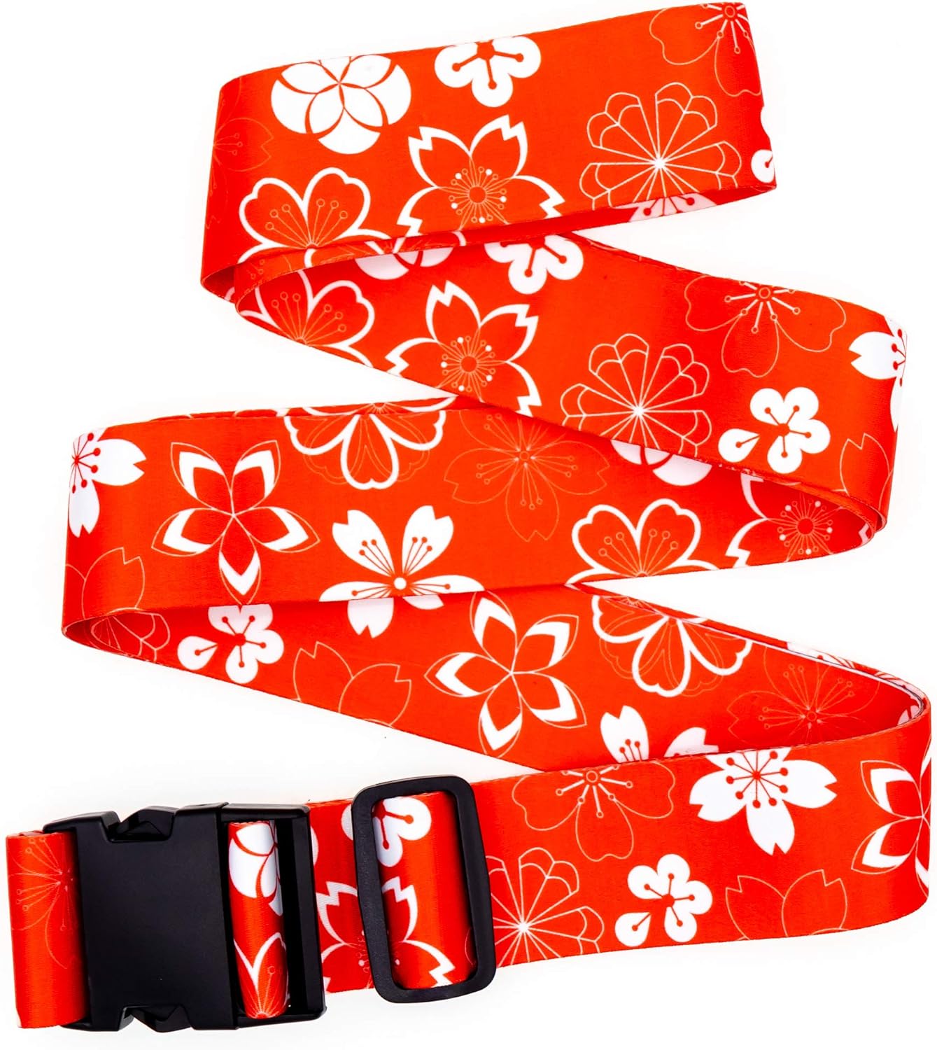 Teeoff Luggage Straps Suitcase Belts Travel Bag Accessories Adjustable 220CM (Sakura Orange - 2 Pack)