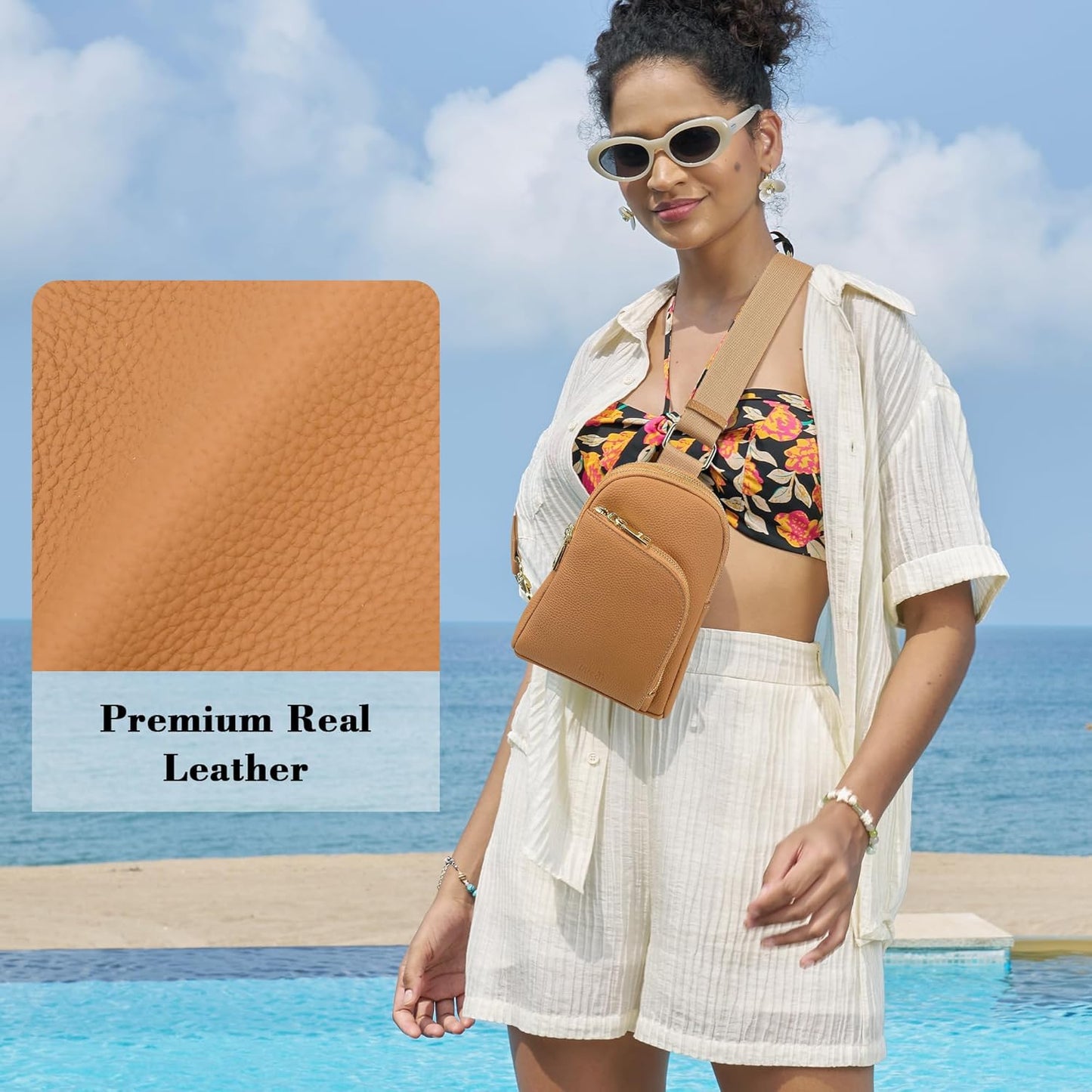 INICAT RFID Blocking Sling Bag Anti Theft Crossbody Bags for Women Travel Fanny Pack Cross Body for Woman Chest Bag