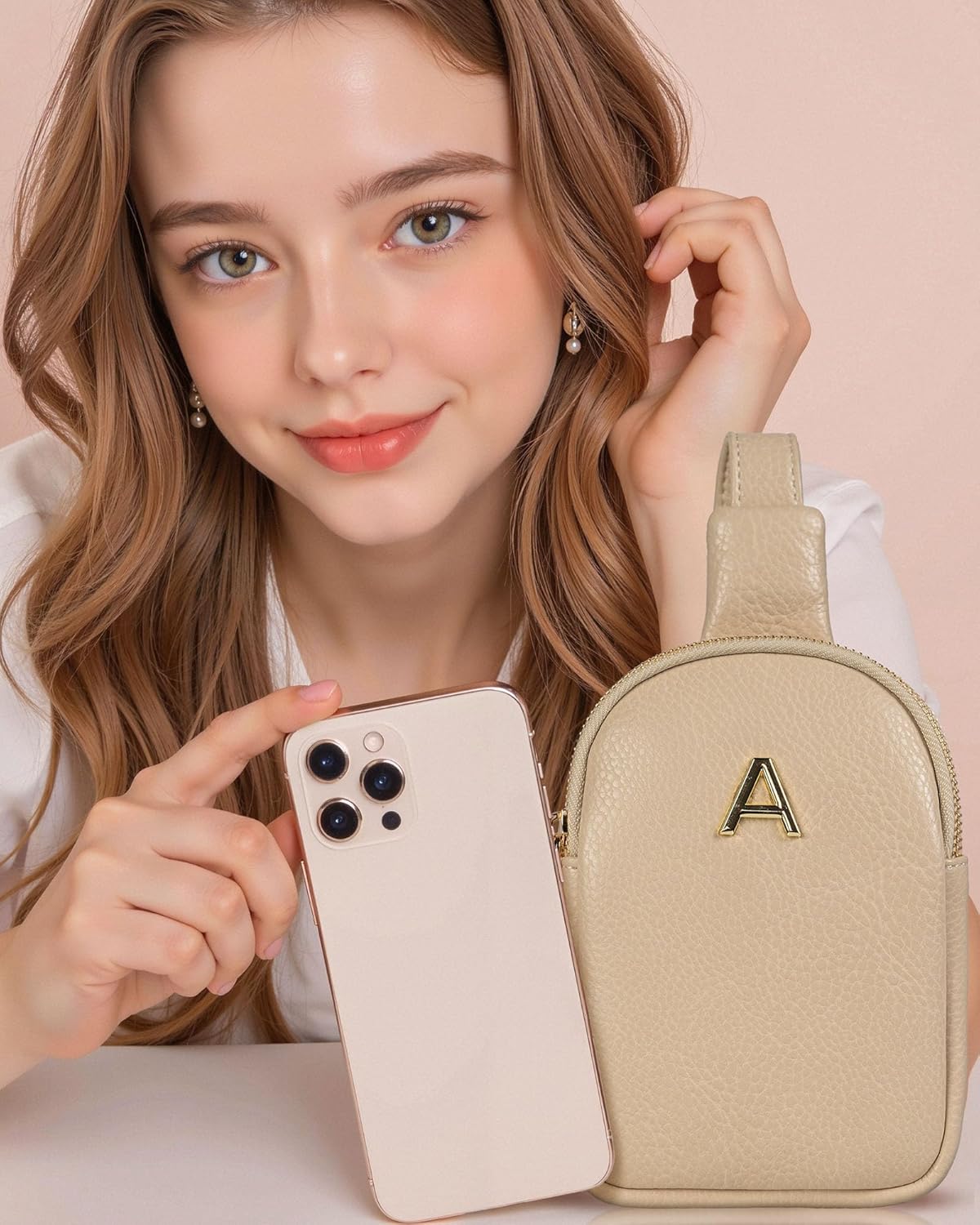 Gifts for Teen Girls Women, Initial Cross Body Fanny Pack for 6-8, 9-12, 13-19 Year Old Teen Girls, Cute Sling Purse, Travel Crossbody Bags, Tween Girls Trendy Stuff for Daughter Granddaughter