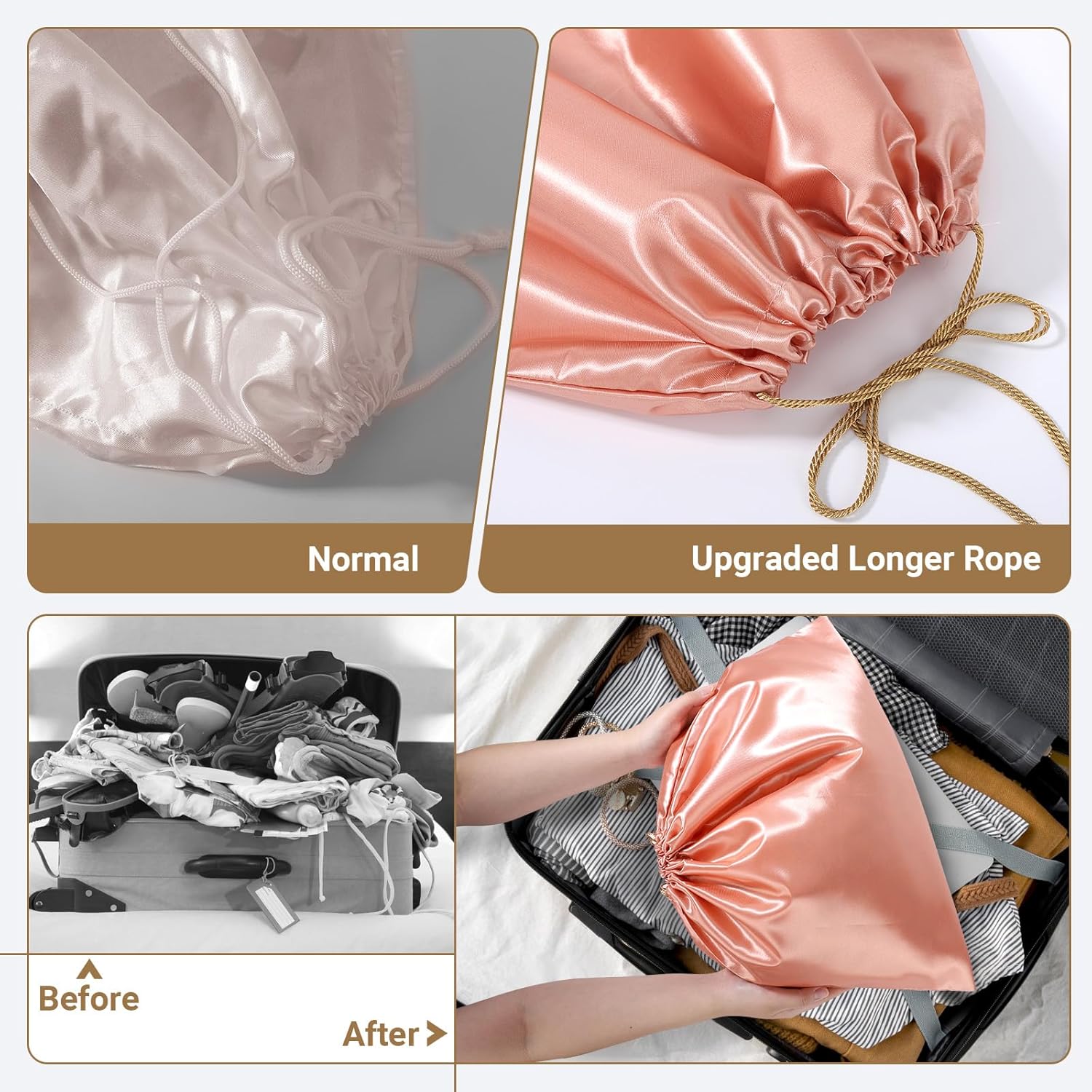 Ewen 7Pcs Dust Bags for Handbags, Silk Cloth Bag with Drawstring, 2Pcs 19.6x15.7in Bag for Purse