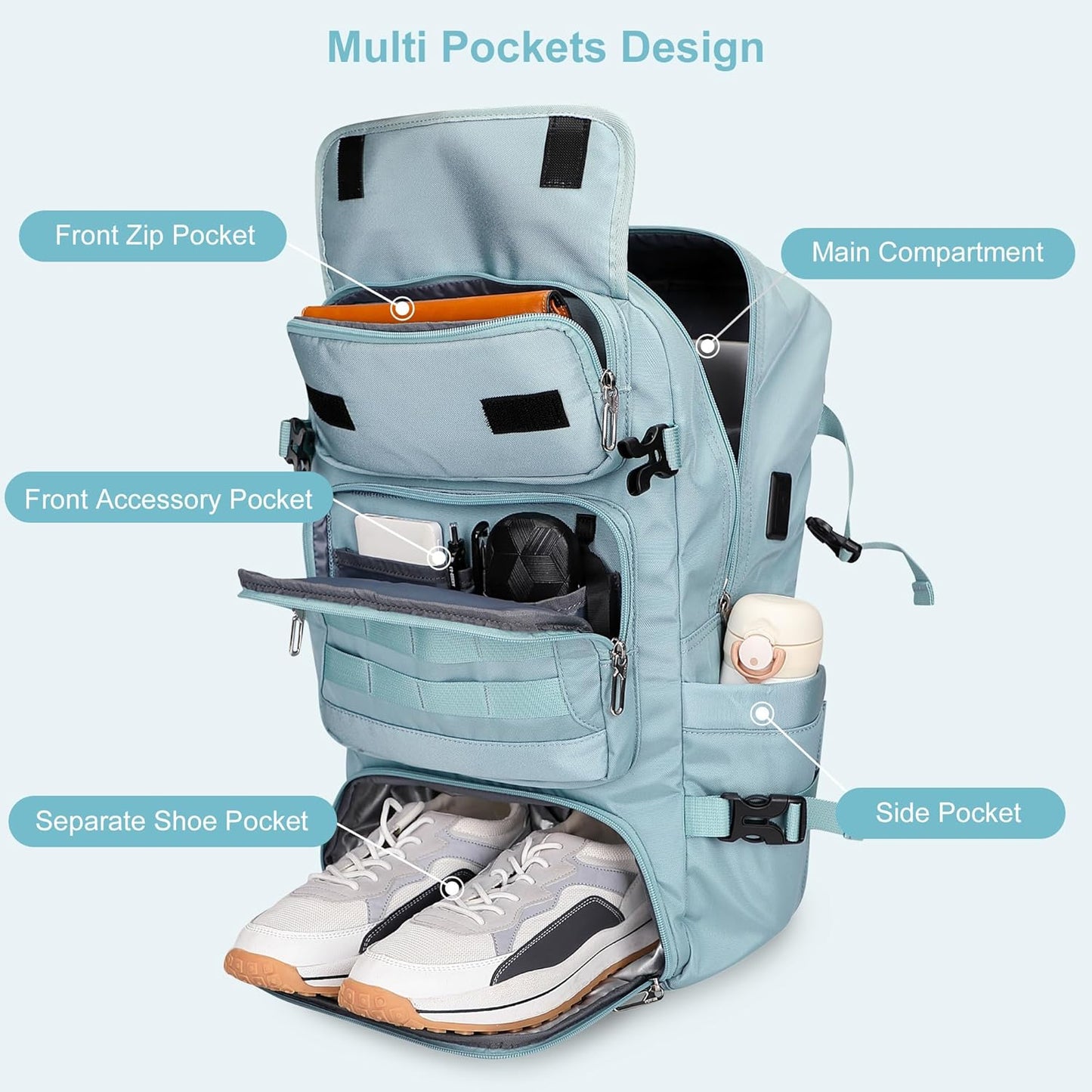 PIJUSHI Travel Backpack for Women Carry on Duffle Bag Backpack For Airplanes Luggage Rucksack with