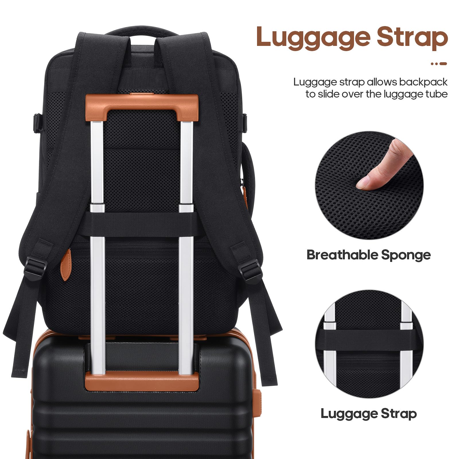 UKEIN Luggage Sets 3Piece, Carry On Luggage 20in Suitcase Set With Backpack