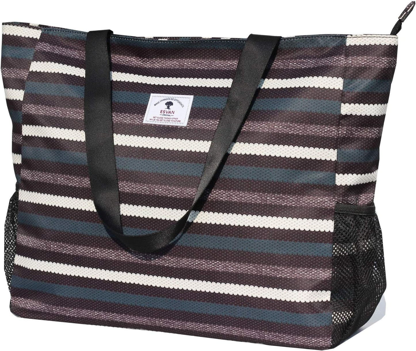 LARGE BEACH BAG Water Resistant Lightweight 20 inch Women Oversize Tote Bag for Gym Beach Travel