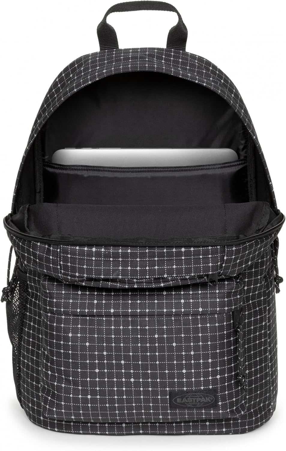 EASTPAK Padded Double – 24L Squared Backpack with Dual Front Pockets, 13” Laptop Sleeve, Bottle Holder & Padded Straps, Refleks Space Black