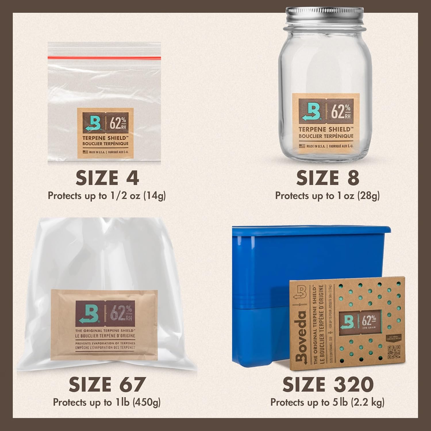 Boveda 58% Two-Way Humidity Control Pack For Storing 1 lb – Size 67 – Single – Moisture Absorber