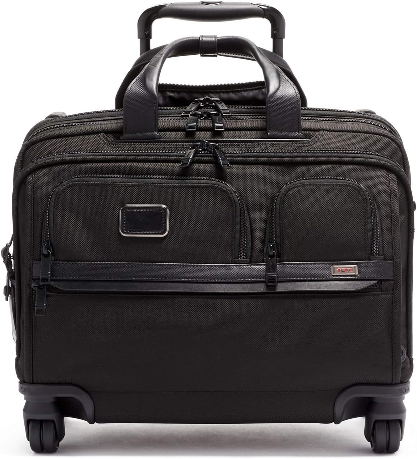 TUMI - Alpha Deluxe 4 Wheeled Laptop Case Brief - Laptop Bag with Wheels - Travel Briefcase with
