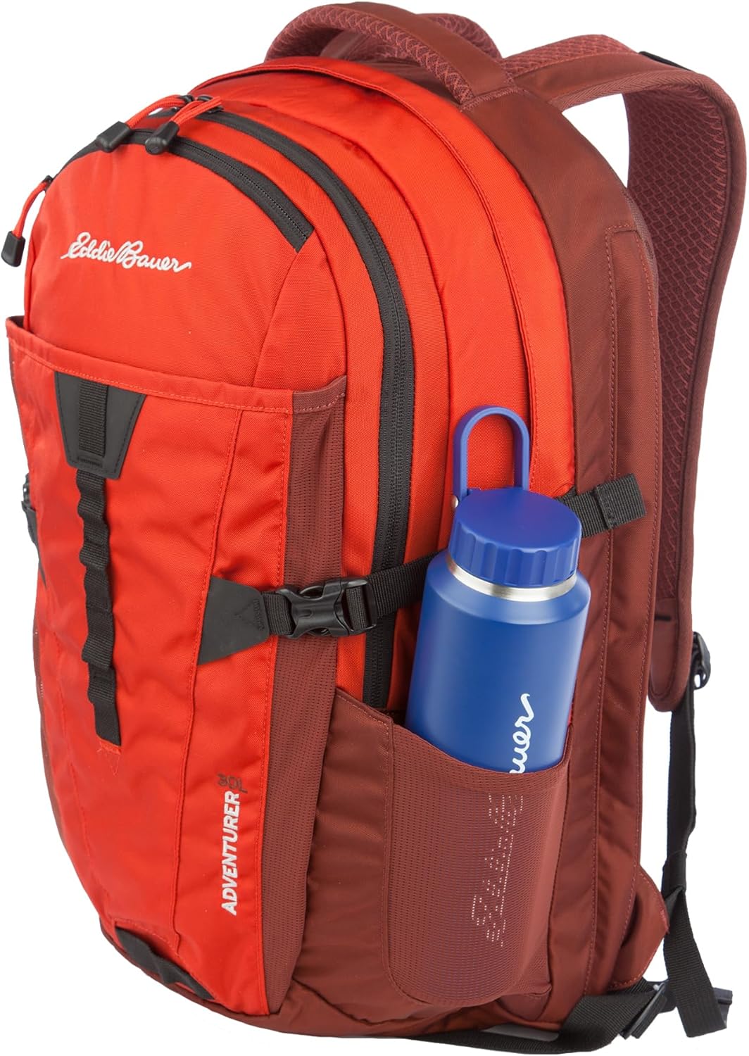 Eddie Bauer Adventurer Backpack with Organization Compartments and Hydration/Laptop Compatible Sleeve, Adventurer - Picante, 30L