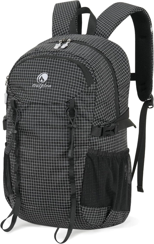 20L Small Waterproof Hiking Backpack Men, Lightweight Small Travel Backpack for Outdoor, Black