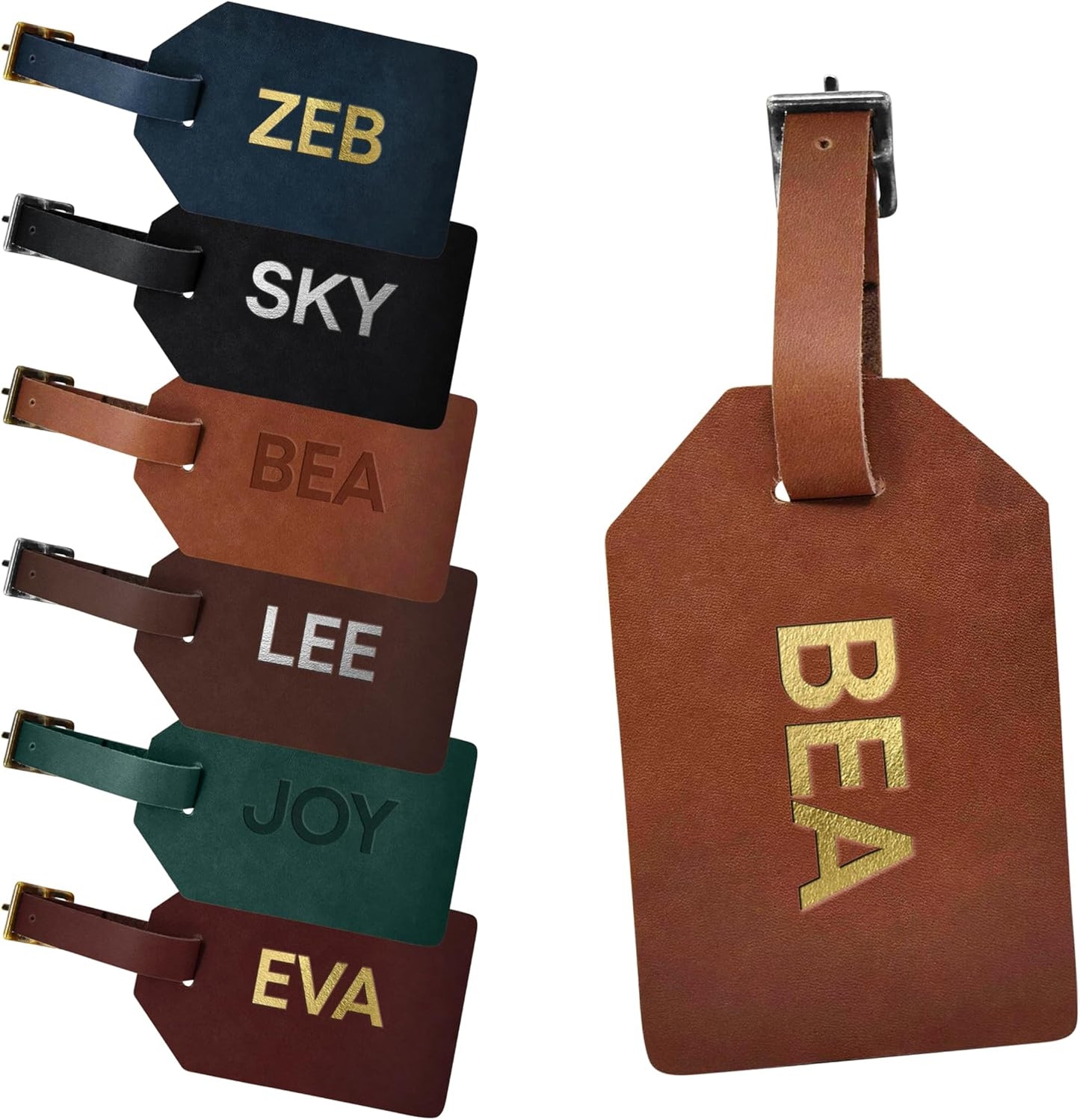 Northwind Custom Leather Luggage Tag – Personalized Monogram Travel Bag Tag, Handmade Premium Leather with Secure Strap, Unique Durable Travel Accessory Gift for Him and Her – Made in USA