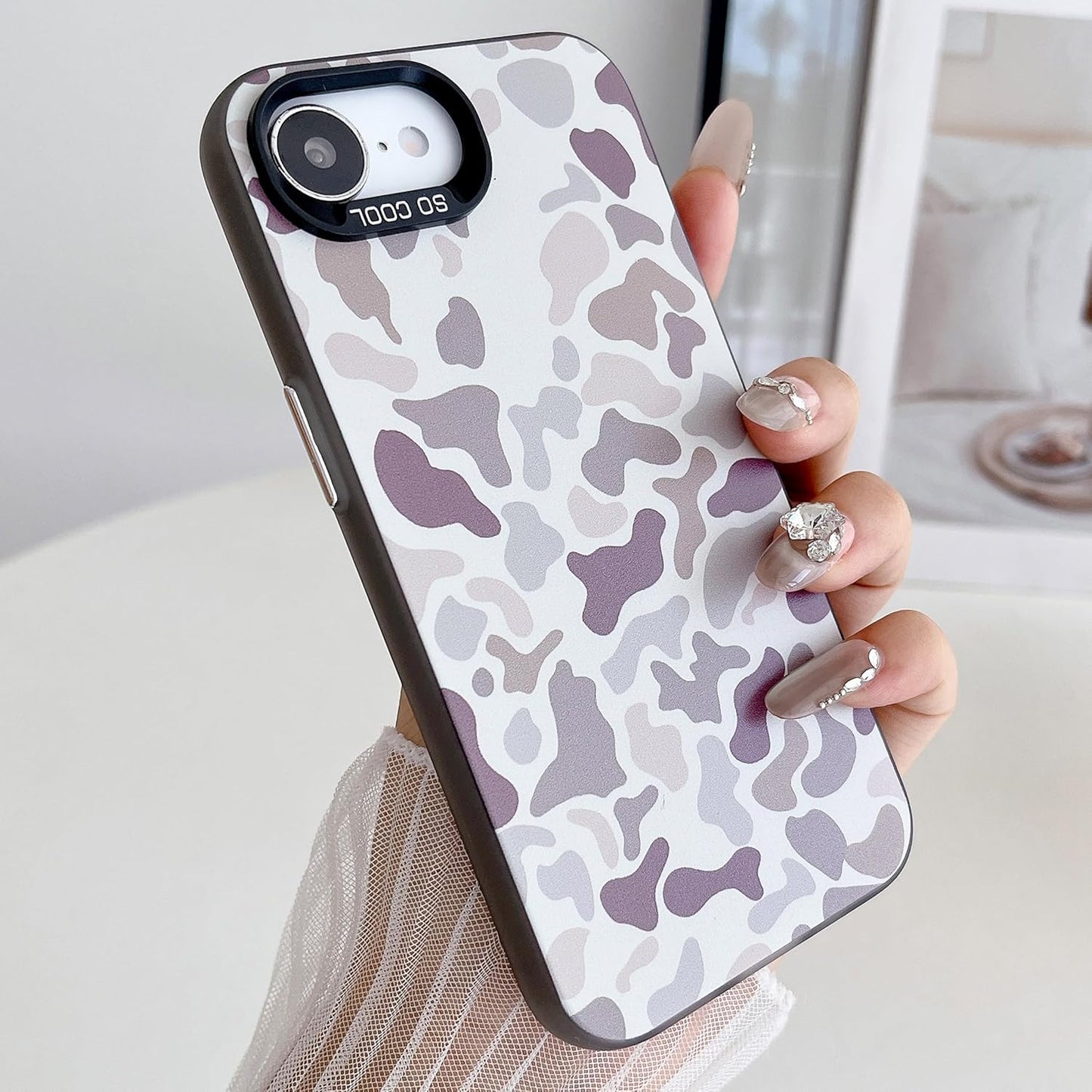for iPhone 16e Case, Vintage Camo Pattern Design for Men Boys Teens, Cool Camouflage Shockproof Protective Cover for Girls Women - Black