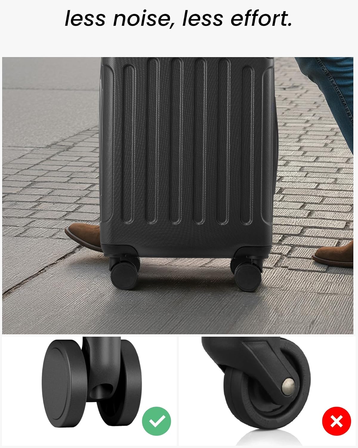 Carry On Luggage 22x14x9 Airline Approved, Hardside Suitcase with Wheels, TSA Approved, Tote Bag, White Brown