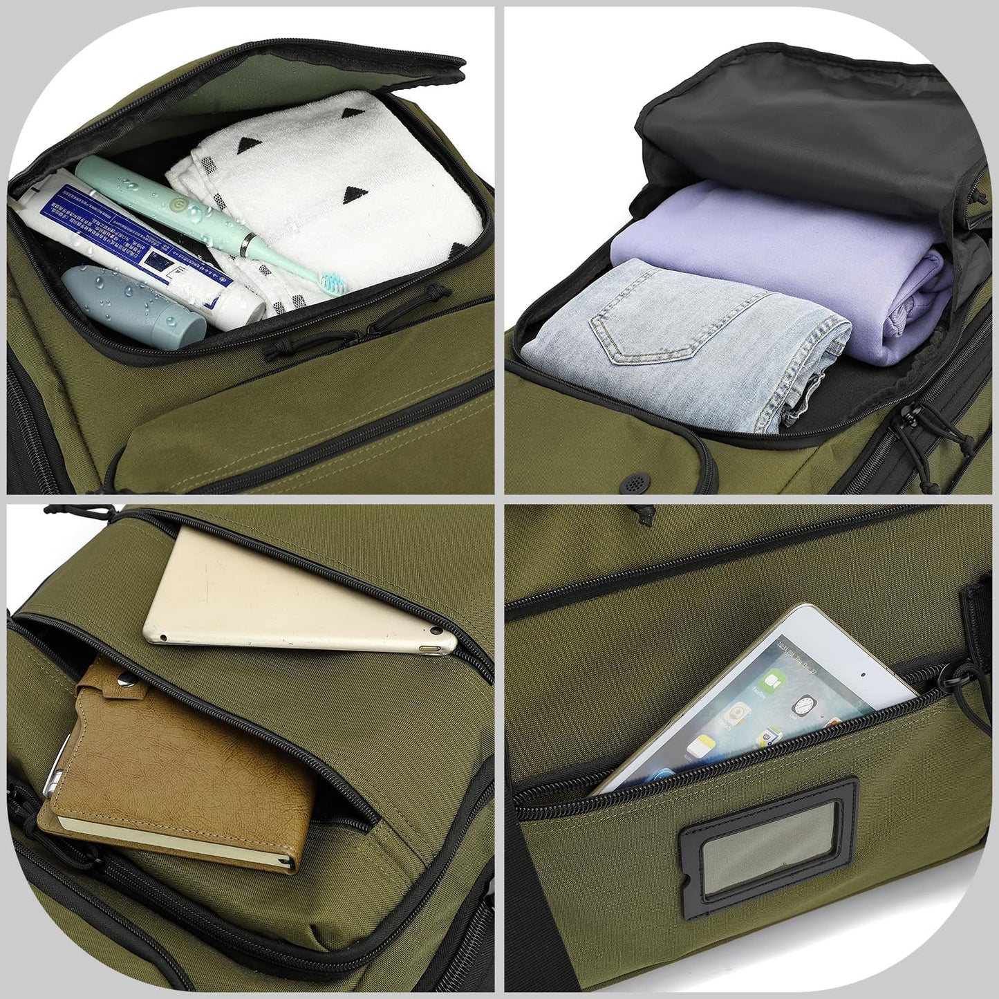 Extra Large Rolling Travel Duffle Bag with Wheels Shoes Compartment Wet Pocket 85-100L Big Expandable Duffel Bag for Men Women Heavy Duty Foldable Collapsible Luggage Camping, Green