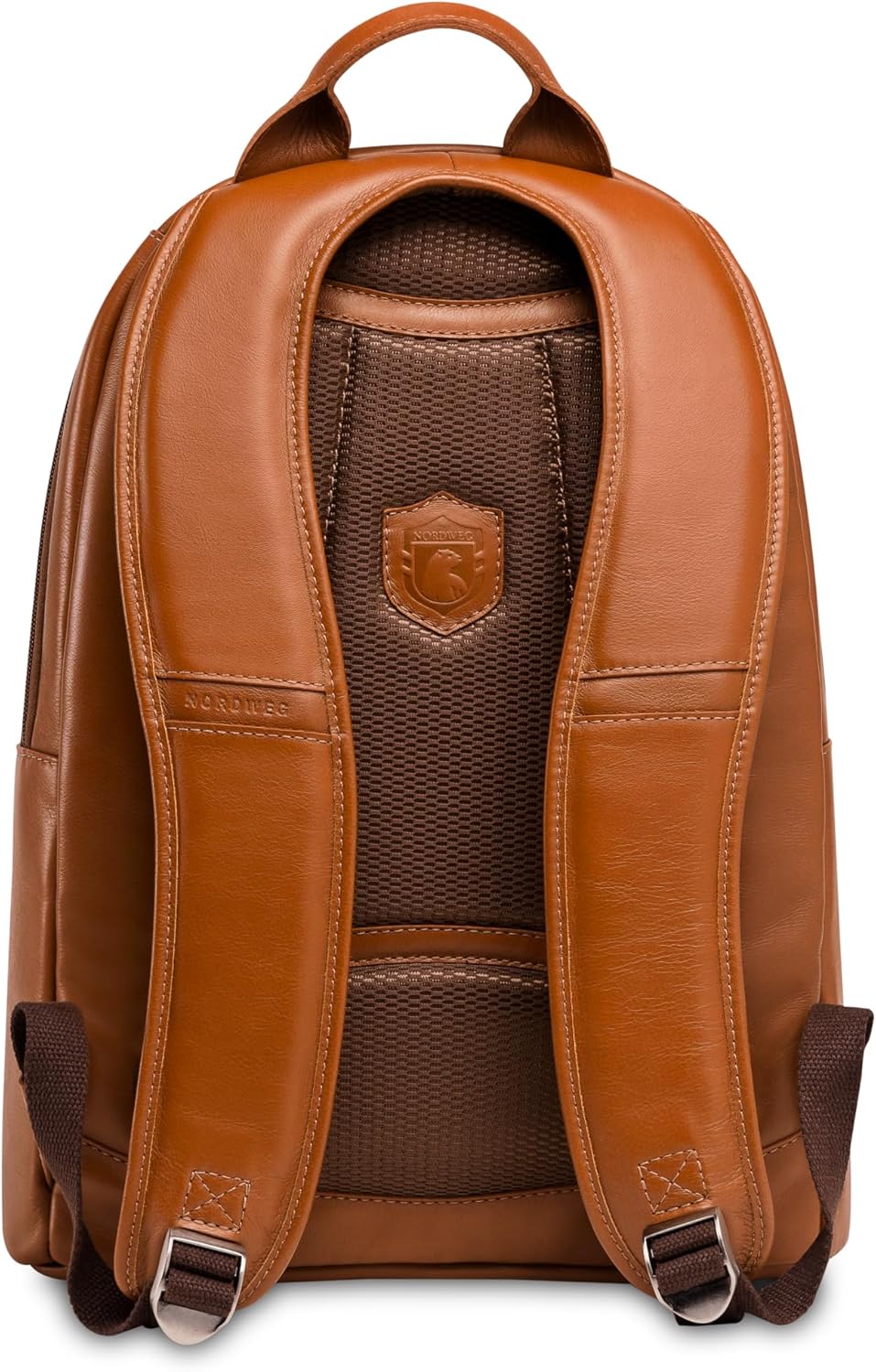 Nordweg Leather Laptop Backpack NW074B – Lightweight Daypack for Work, Travel & College – Fits Laptops up to 15.6” (Caramel)