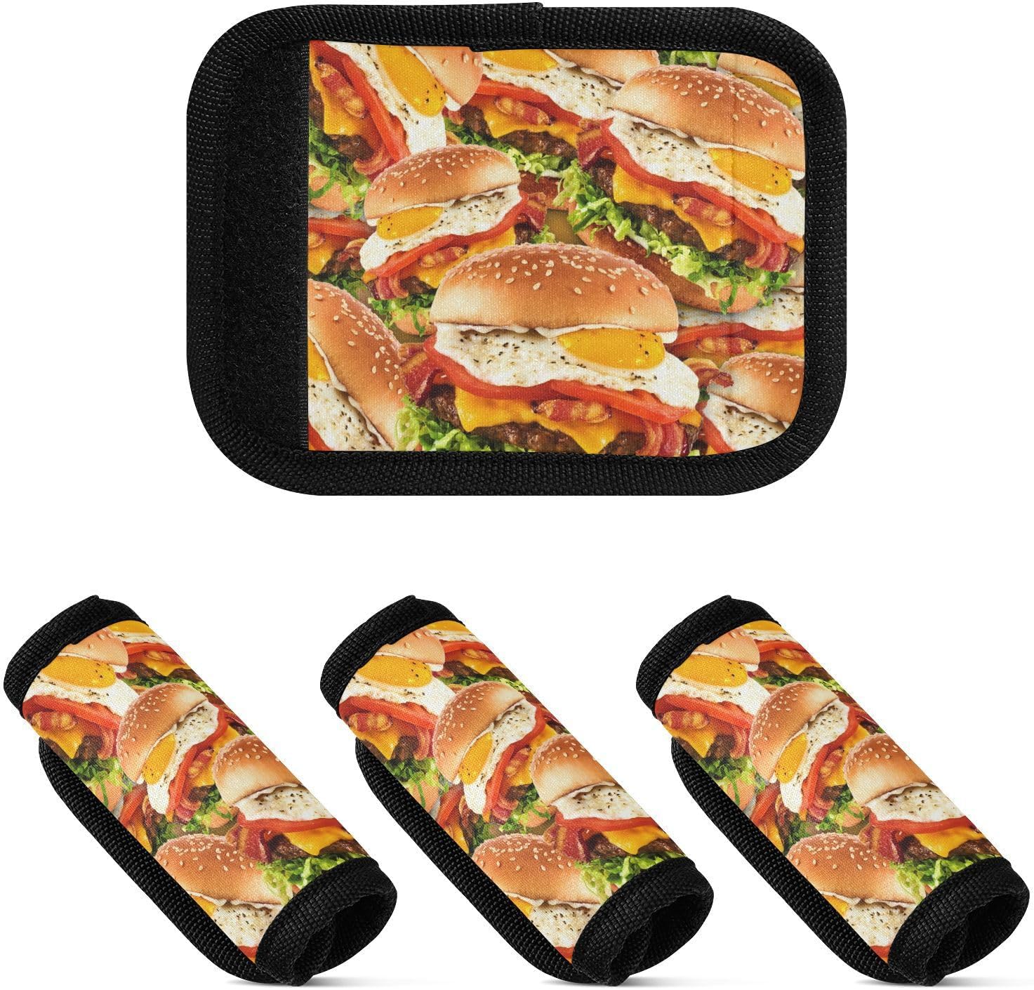 Hamburger 2 Pack Luggage Handle Wrap for Suitcase Luggage Identifier Travel Tags Handle Protection