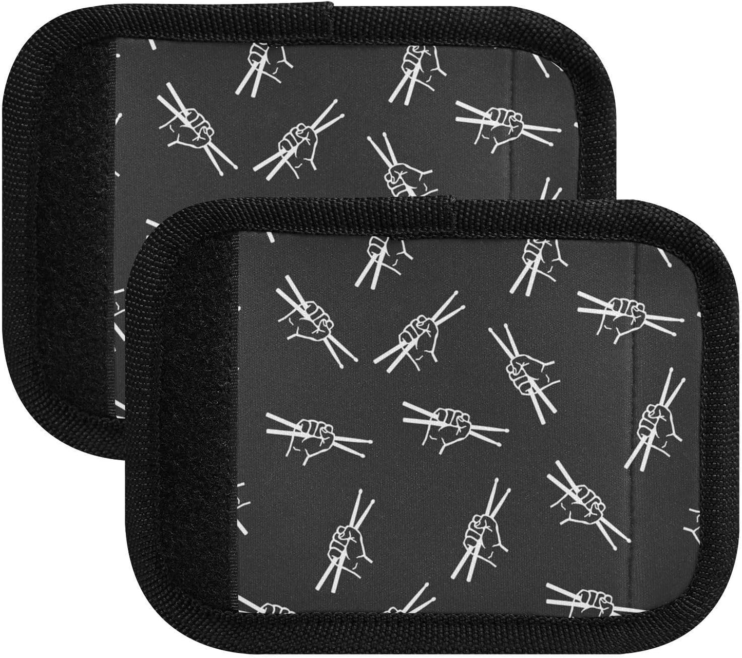 Drumsticks Drummer Black 2 Pack Luggage Handle Wrap for Suitcase Luggage Identifier Travel Tags Handle Protection Sleeve Cover