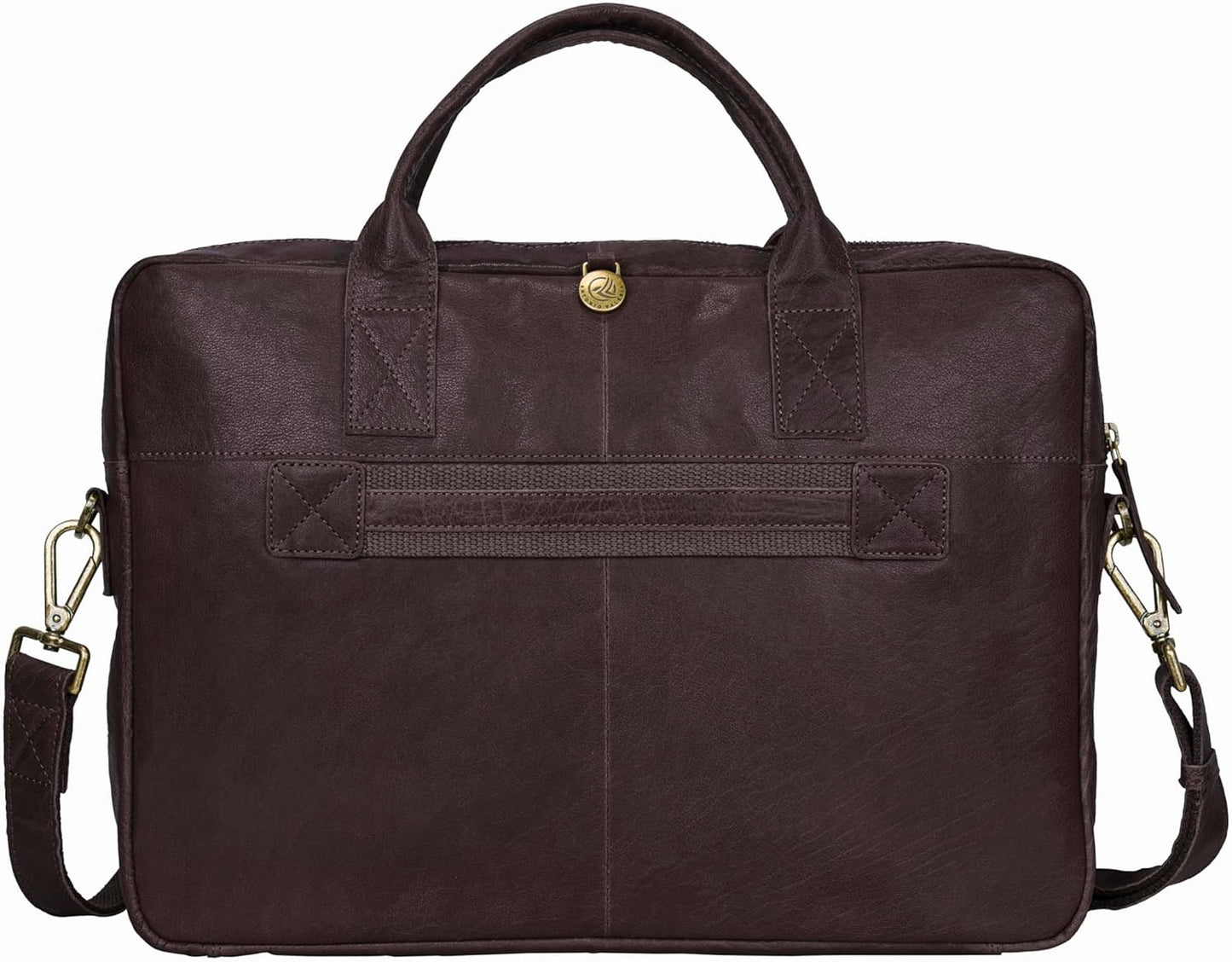 ANTONIO VALERIA Andy Washed Leather Laptop Messenger Bag for Men