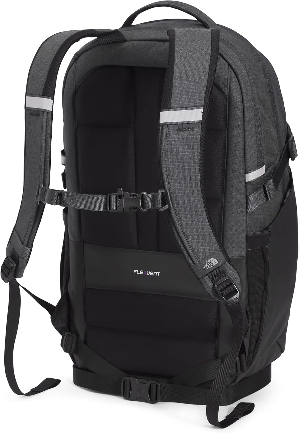 The North Face Router Everyday Laptop Backpack | Daypack with Water Repellent Finish, 17" Laptop Sleeve, Reflective Details, Asphalt Grey Light Heather/TNF Black-NPF, One Size