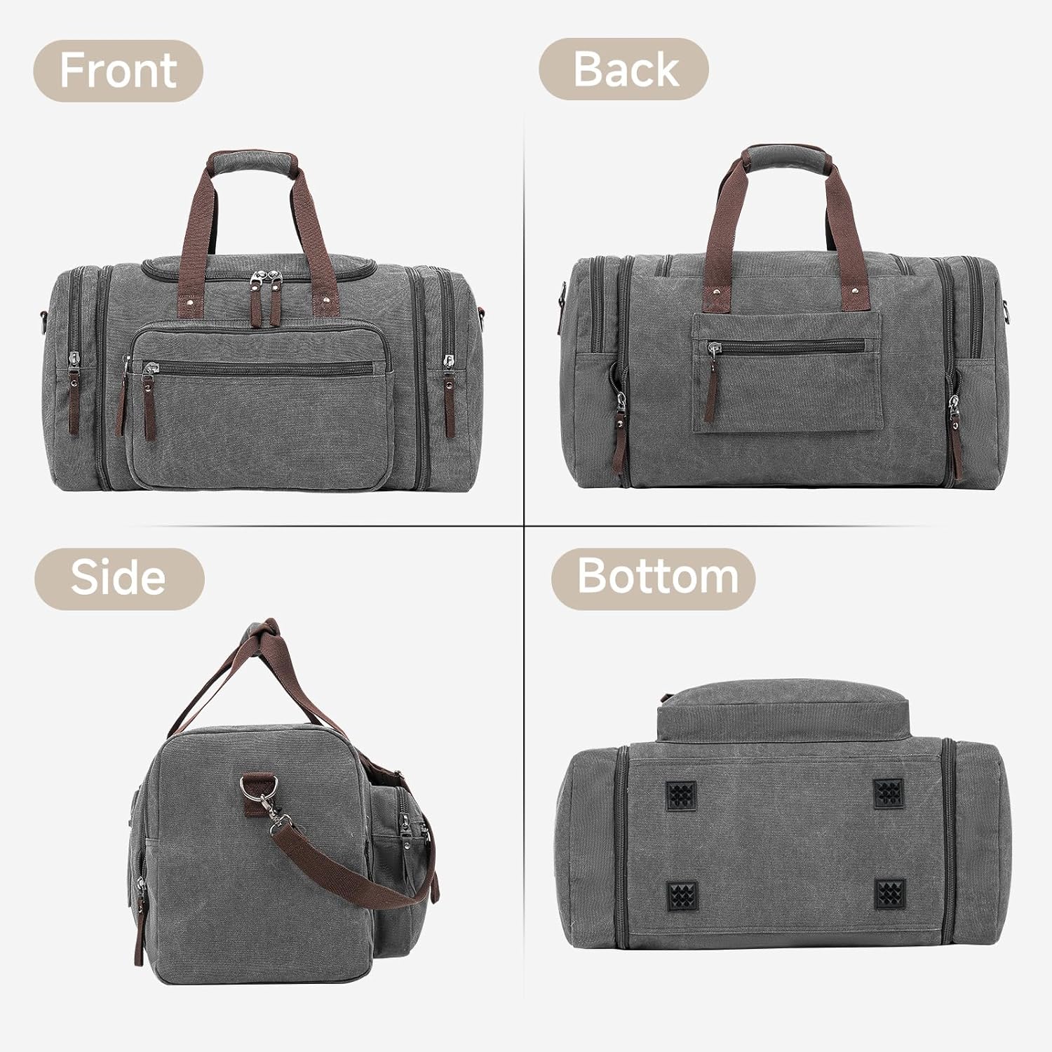 Canvas Expandable Duffle Bag for Men Traveling, Luggage Travel Bag Weekender Overnight Bag,Mens Gym