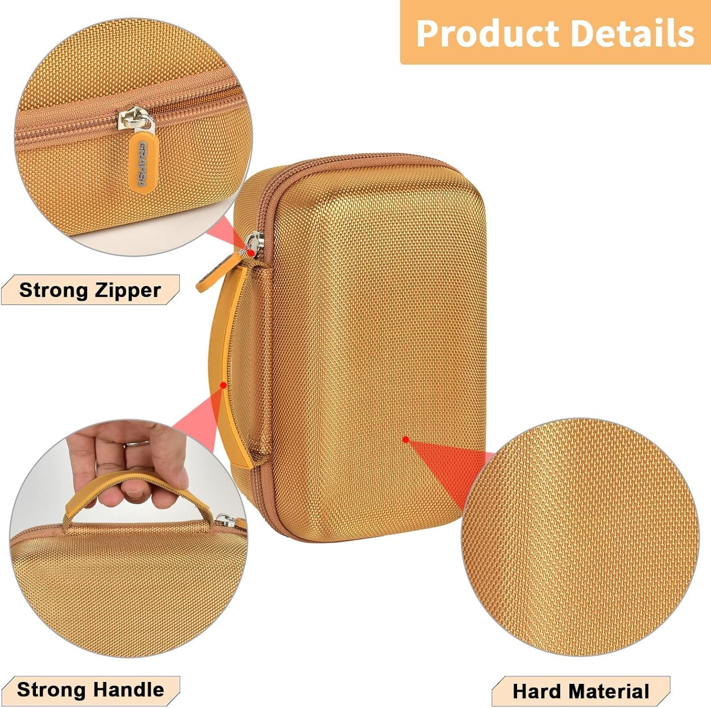 Case Compatible with Anker Prime Power Bank, 27,650mAh 3-Port 250W& for Prime USB C Charging Station, Storage Travel Holder for Anker Prime Charging Base, Portable Chargers, Cable-Gold (Box Only)