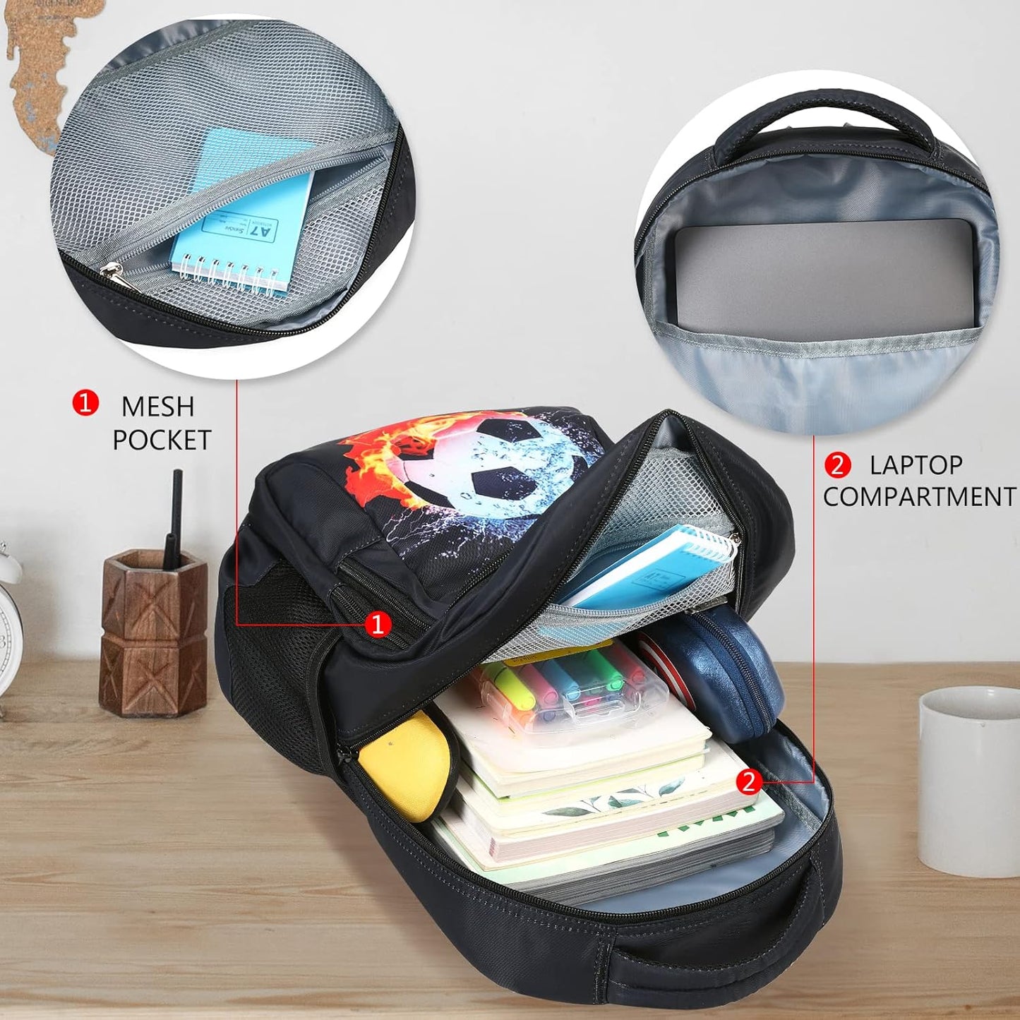 LEDAOU School Backpack for Boys Girls Kids Bookbag Elementary Primary Middle School Bag Travel Back