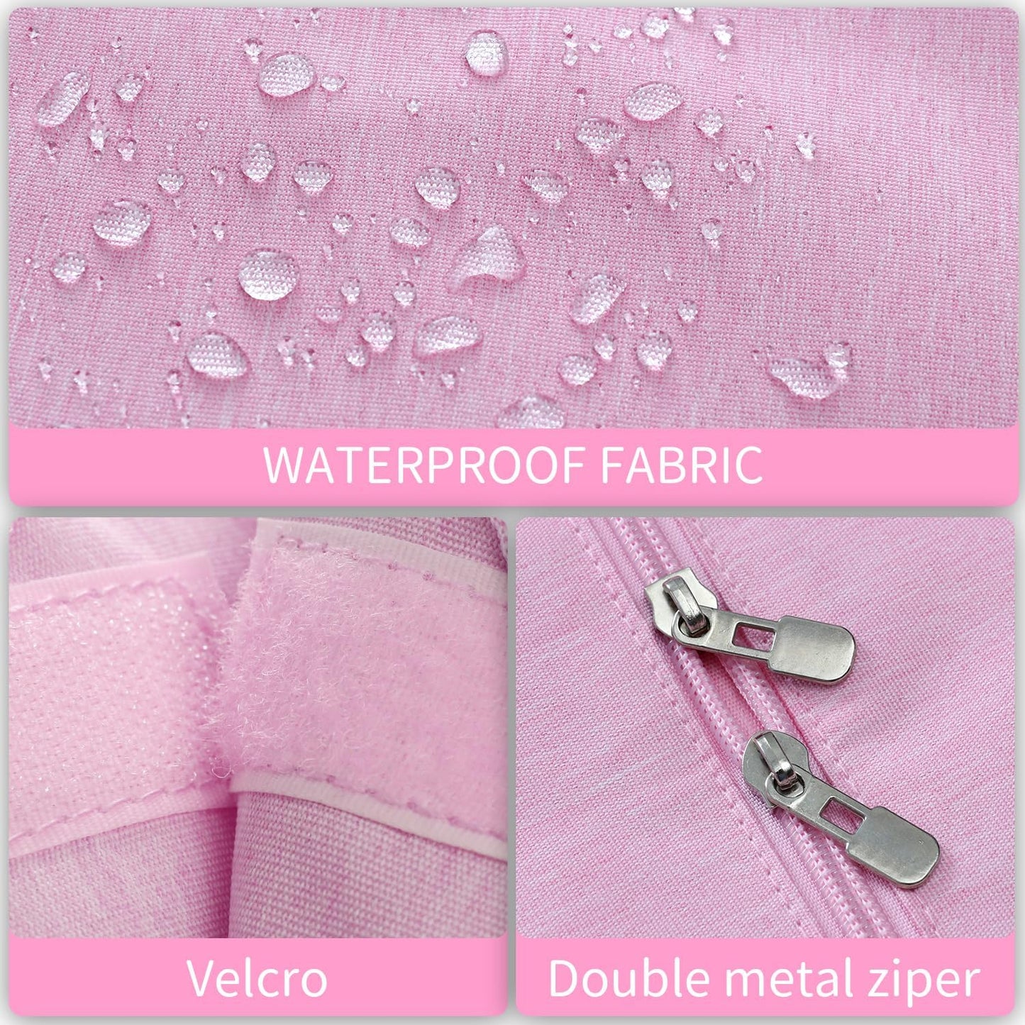 6" Gusseted Waterproof Garment Bag for Travel, 43" Tear Resistance Suit Bag for Men Travel for Suits, Tuxedos, Coats, Uniform. (pink, 42")