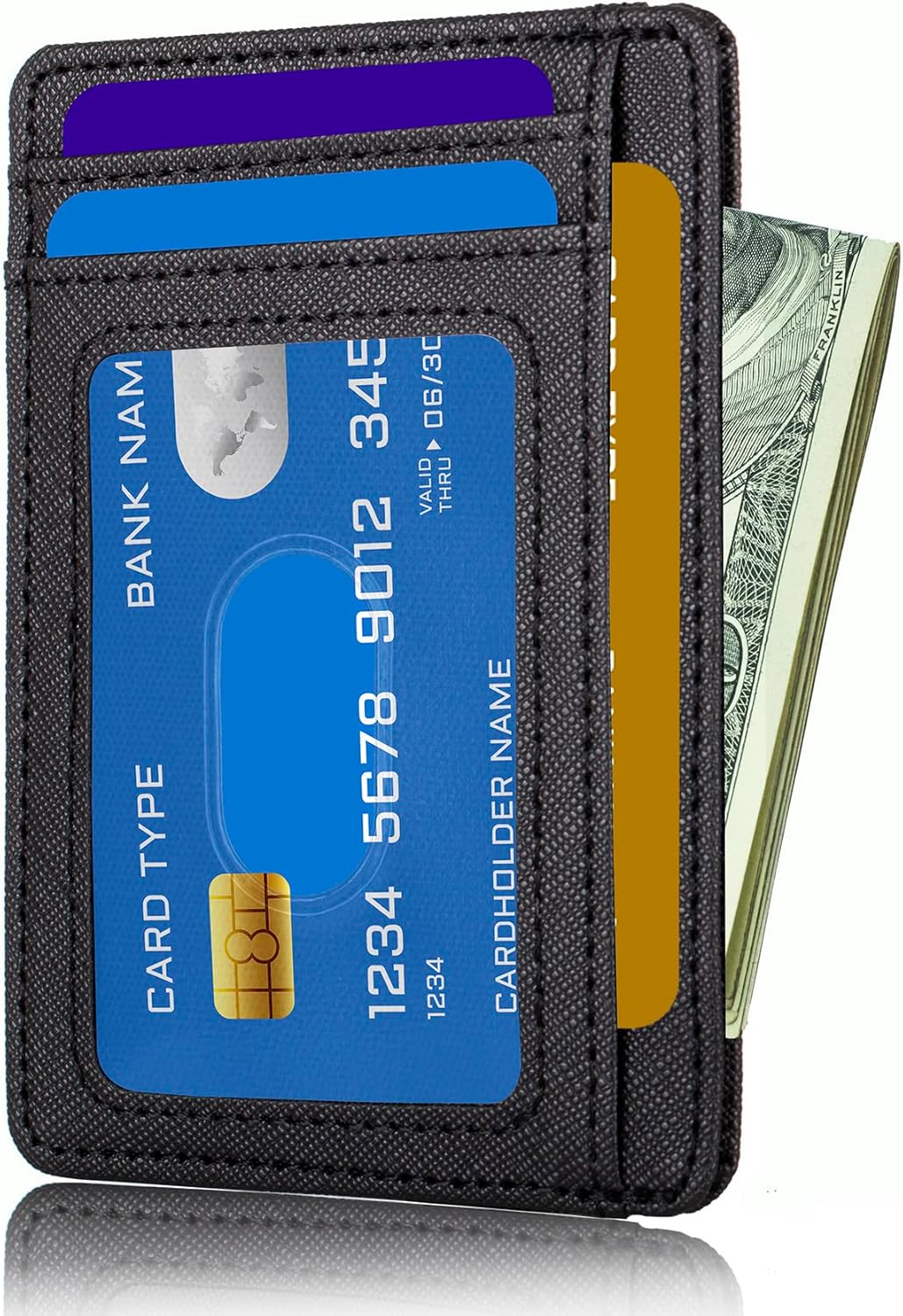TOURSUIT Travel Minimalist Slim Front Pocket Wallet for Men Women, RFID Blocking Credit Card Holder