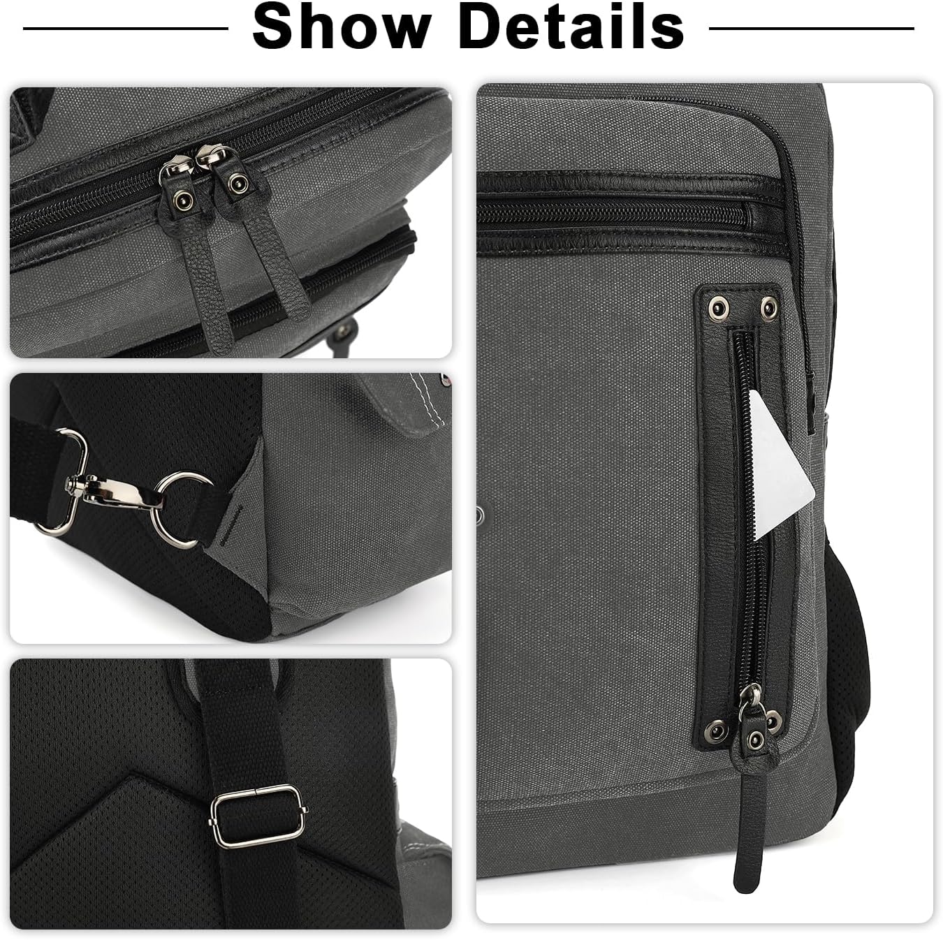 Vintage Messenger Bag, Canvas Backpack for Travel, Men's Shoulder Bag, Dual-use Bag for Hand Carry and Crossbody Carry