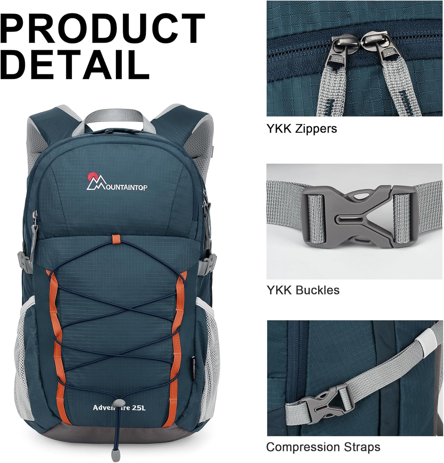 MOUNTAINTOP 25L/40L Hiking Backpack,Lightweight Travel Backpack for Men Women Outdoor Backpacking