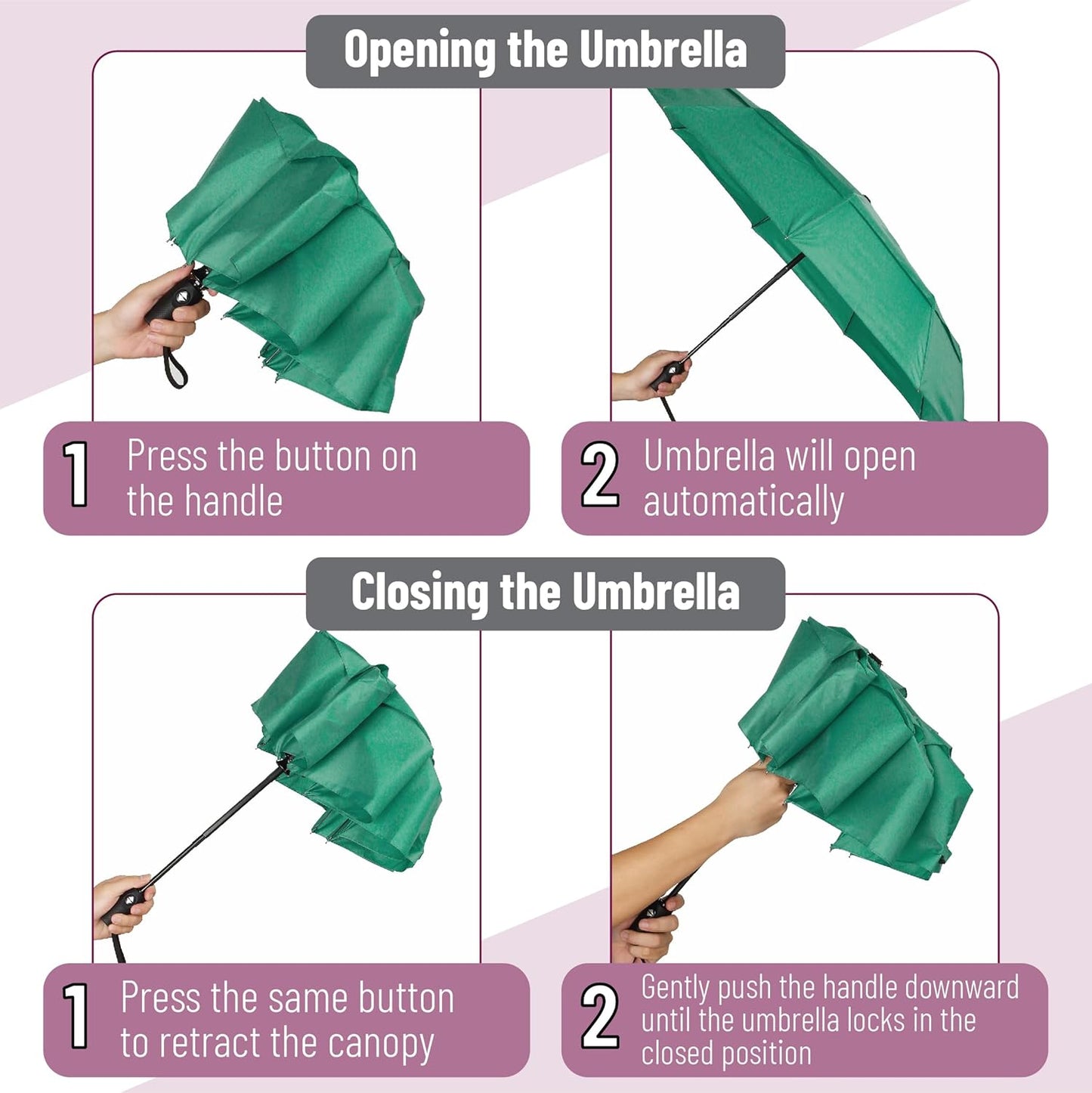 Mr. Pen- Windproof Travel Umbrella, Automatic Umbrellas for Rain, Compact
